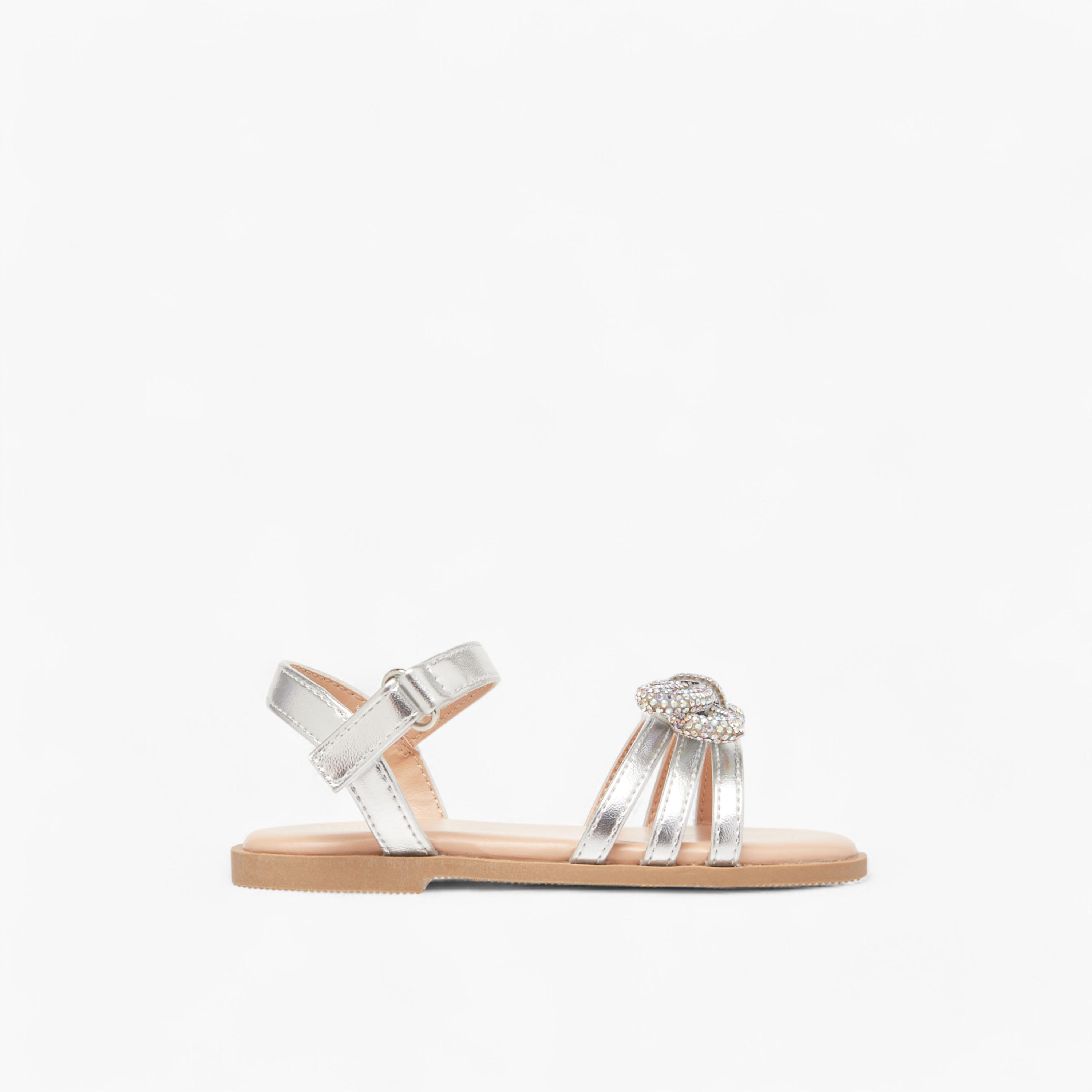 Flora Bella Metallic Sandals with Hook and Loop Closure-girls-shoes-sandals-image-2