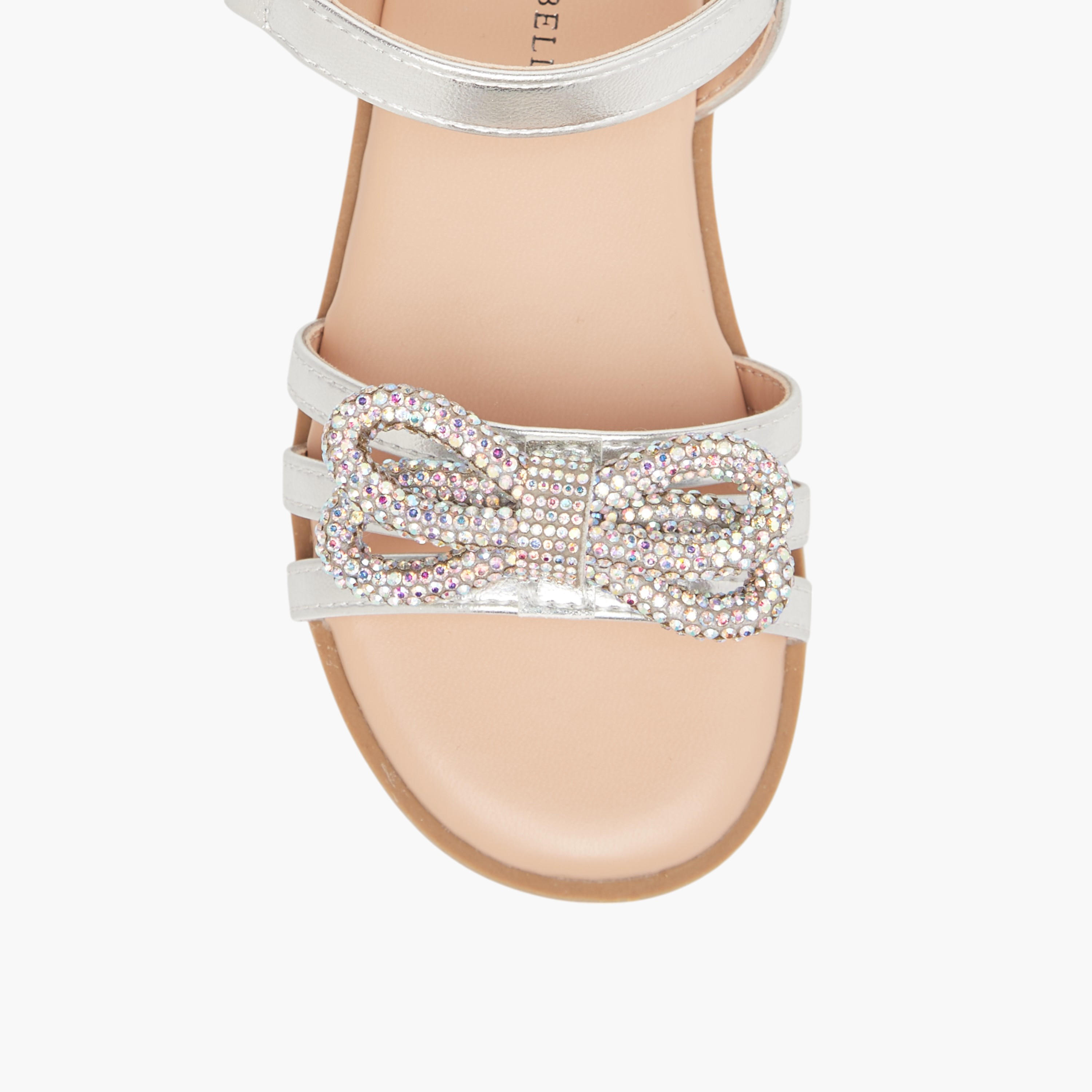 Flora Bella Metallic Sandals with Hook and Loop Closure-girls-shoes-sandals-image-3