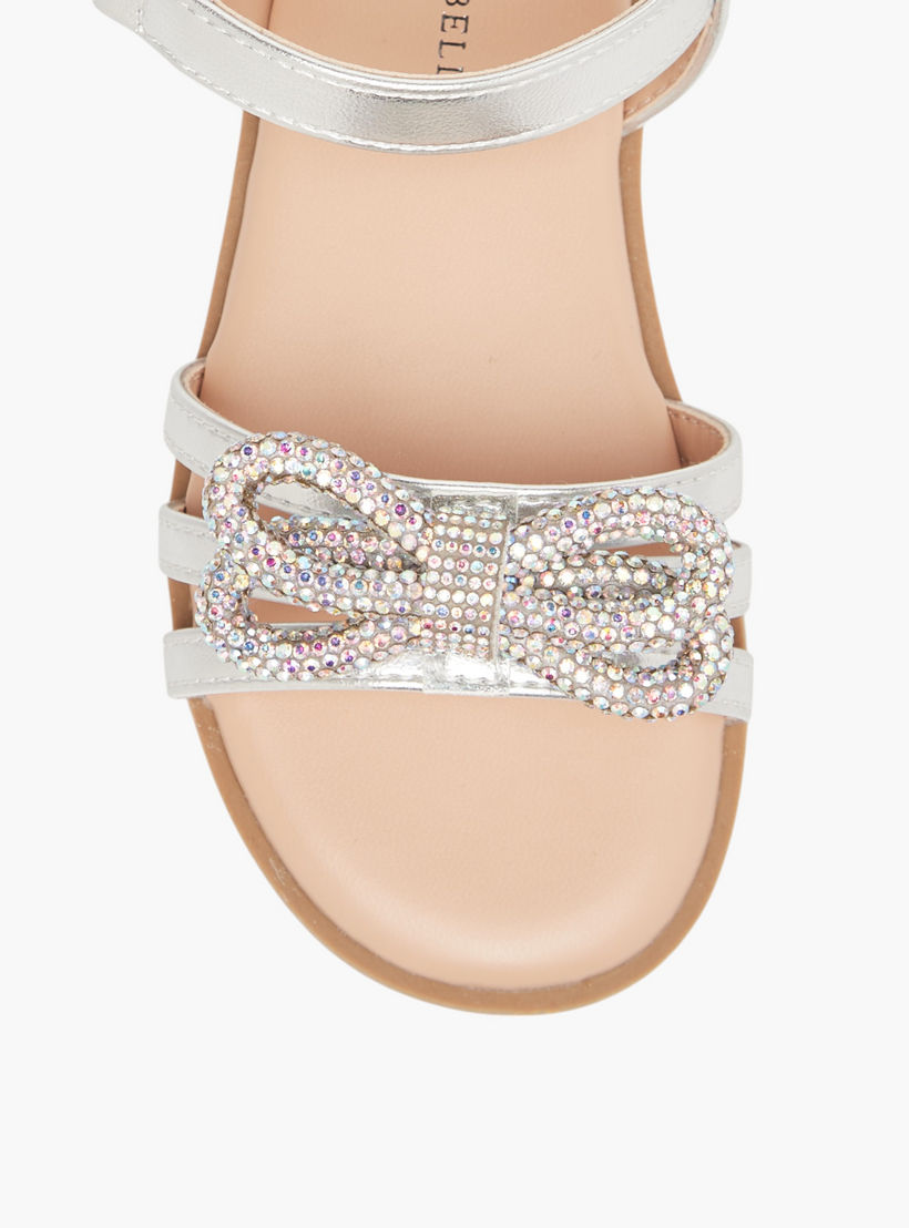 Flora Bella Metallic Sandals with Hook and Loop Closure-girls-shoes-sandals-image-3