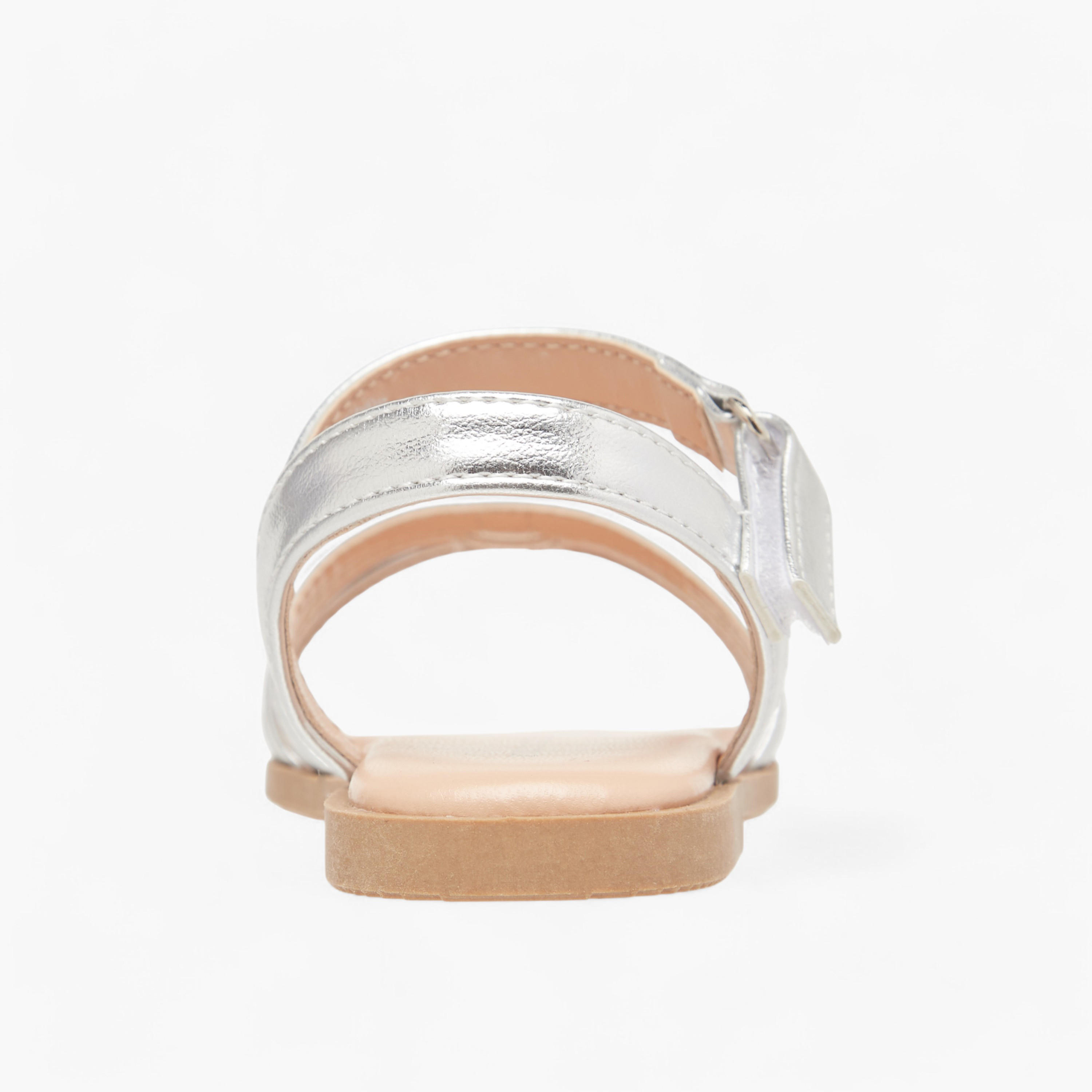 Flora Bella Metallic Sandals with Hook and Loop Closure-girls-shoes-sandals-image-4