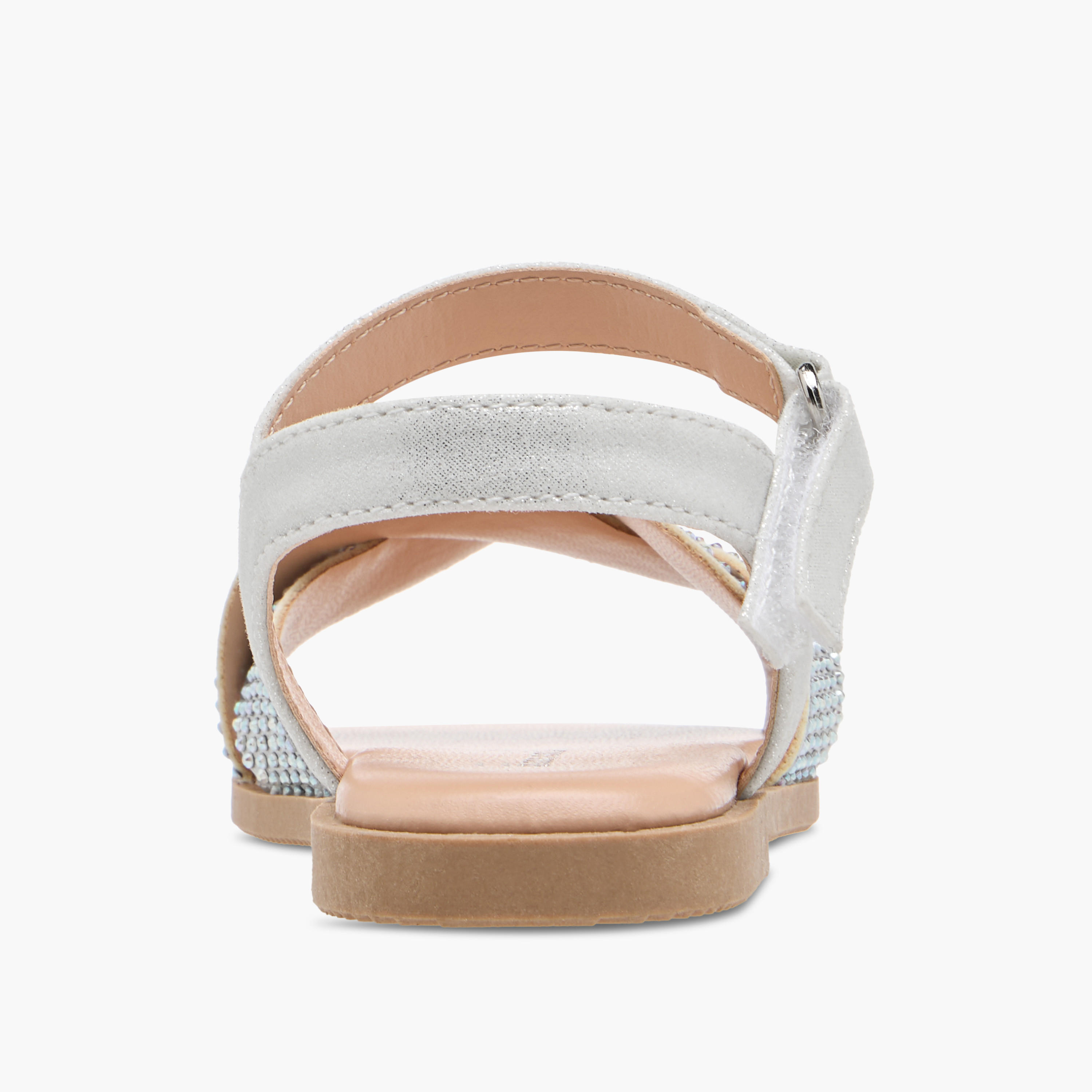 Flora Bella Embellished Sandals with Hook and Loop Closure-girls-shoes-sandals-image-4