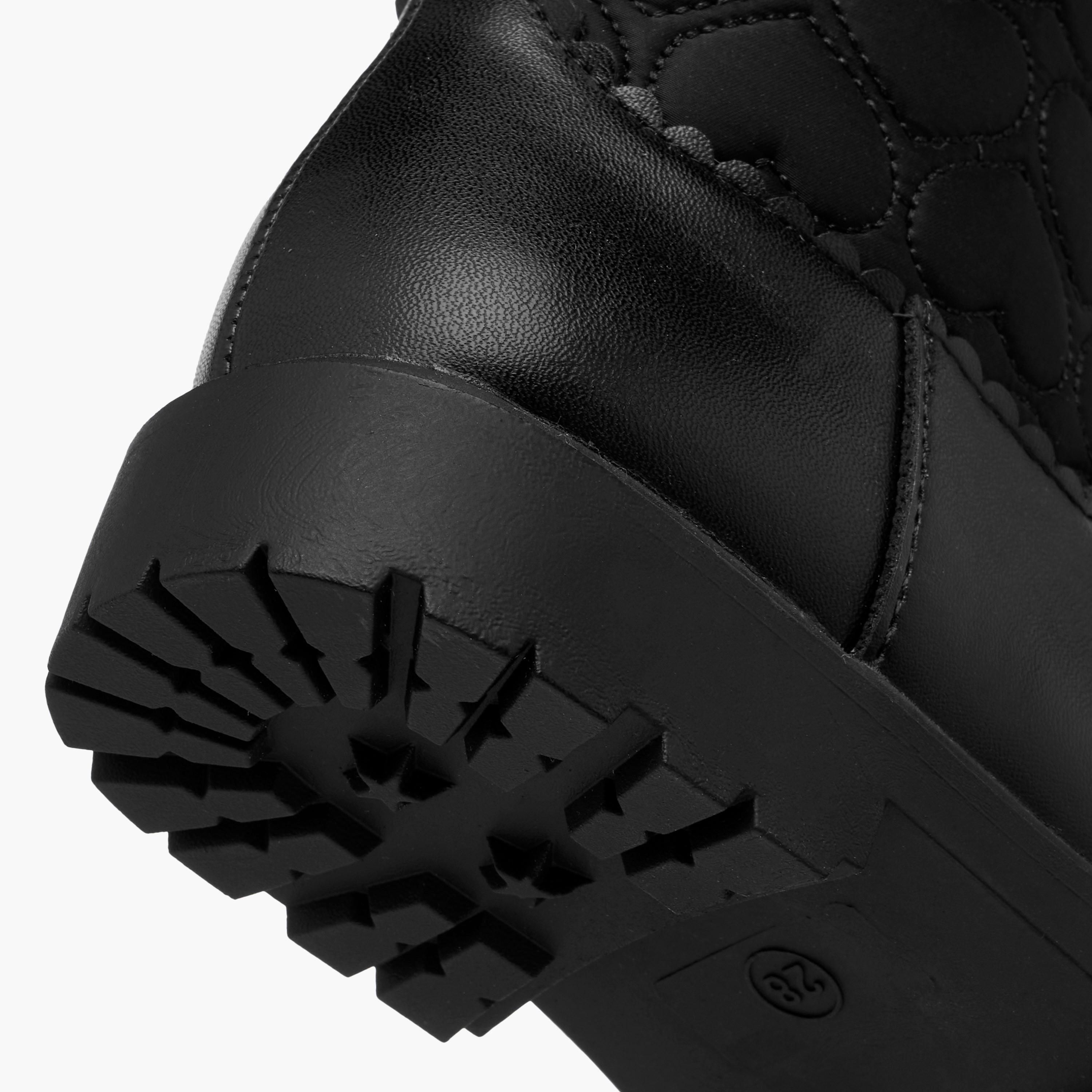 Juniors Heart Quilted High Cut Boots with Zip Closure-girls-shoes-boots-image-5