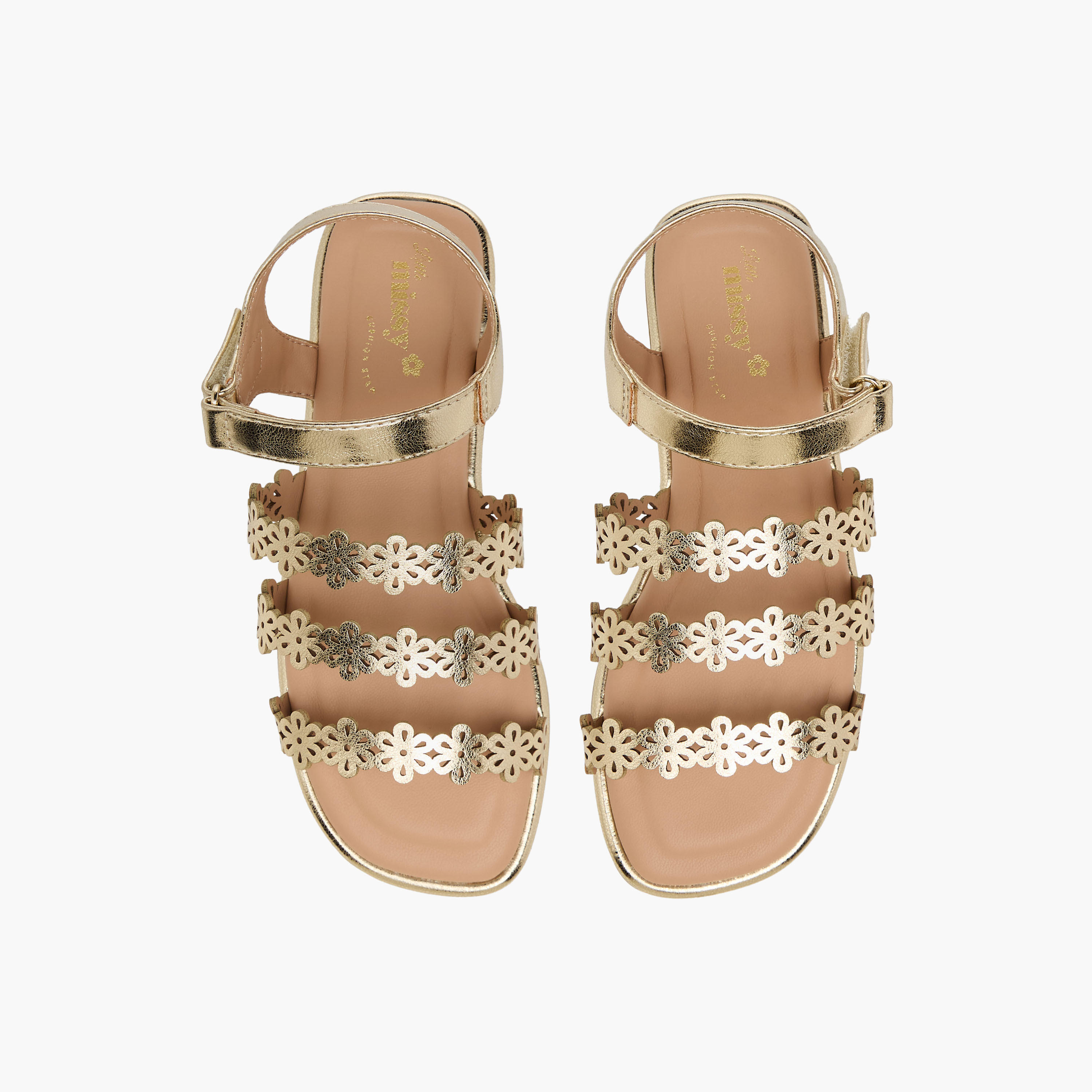 Little Missy Girls Floral Cutout Sandals-girls-shoes-sandals-image-1