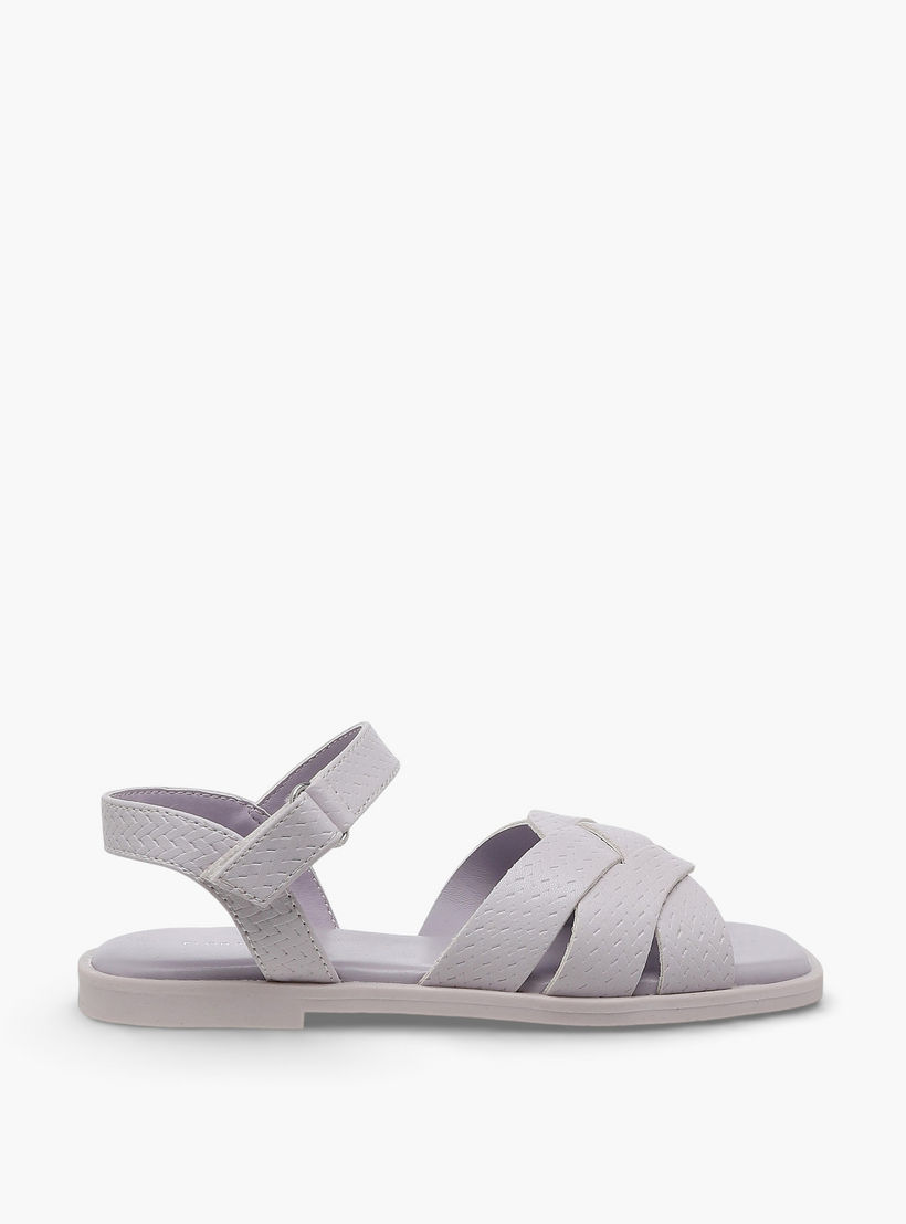صندل فلورا بارز الملمس بشريط إغلاق لاصق للبنات من فلورا بيلا-girls-shoes-sandals-image-2