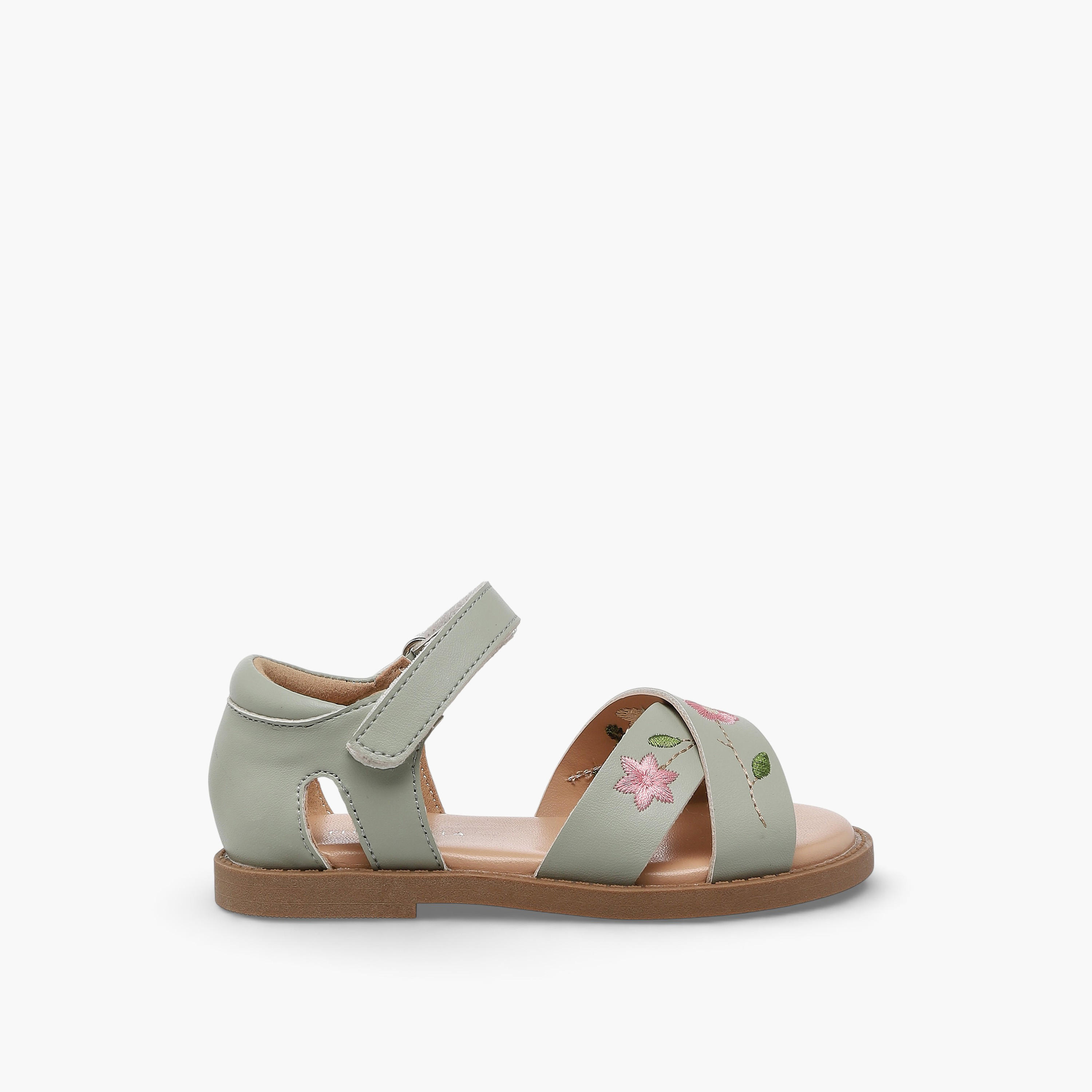 Flora Bella Girls Floral Embroidered Cross Strap Sandals-girls-shoes-sandals-image-2