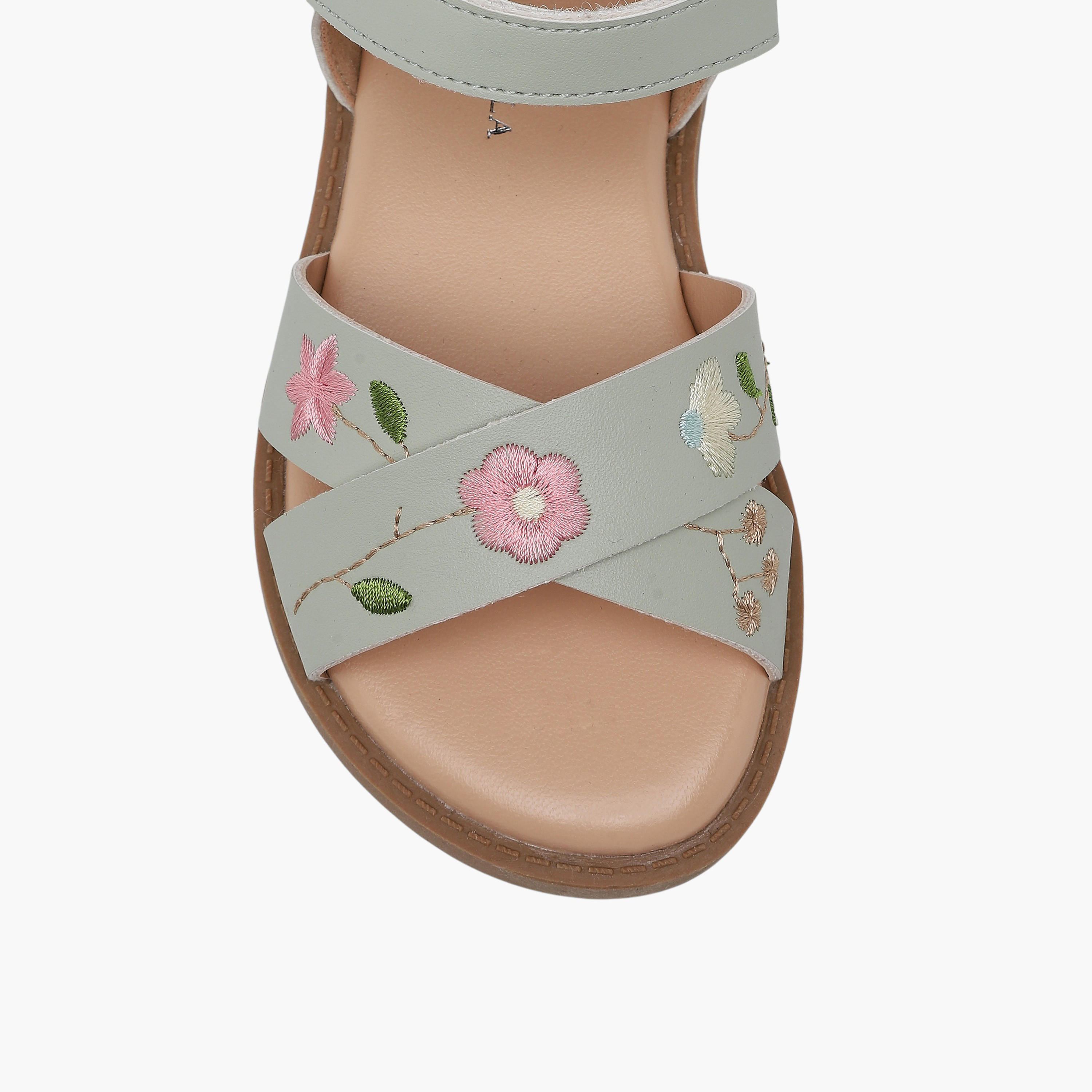 Flora Bella Girls Floral Embroidered Cross Strap Sandals-girls-shoes-sandals-image-3