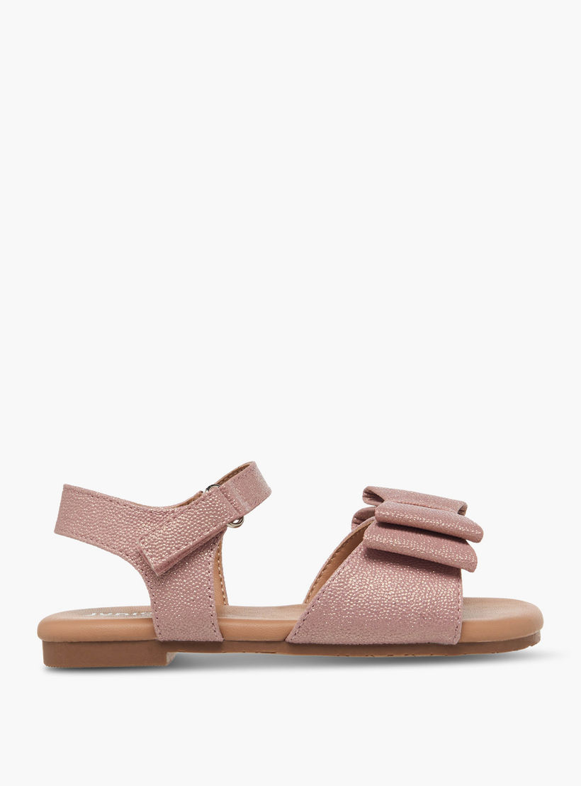 صندل بشريط إغلاق لاصق وفيونكة للبنات من جونيورز-girls-shoes-sandals-image-2