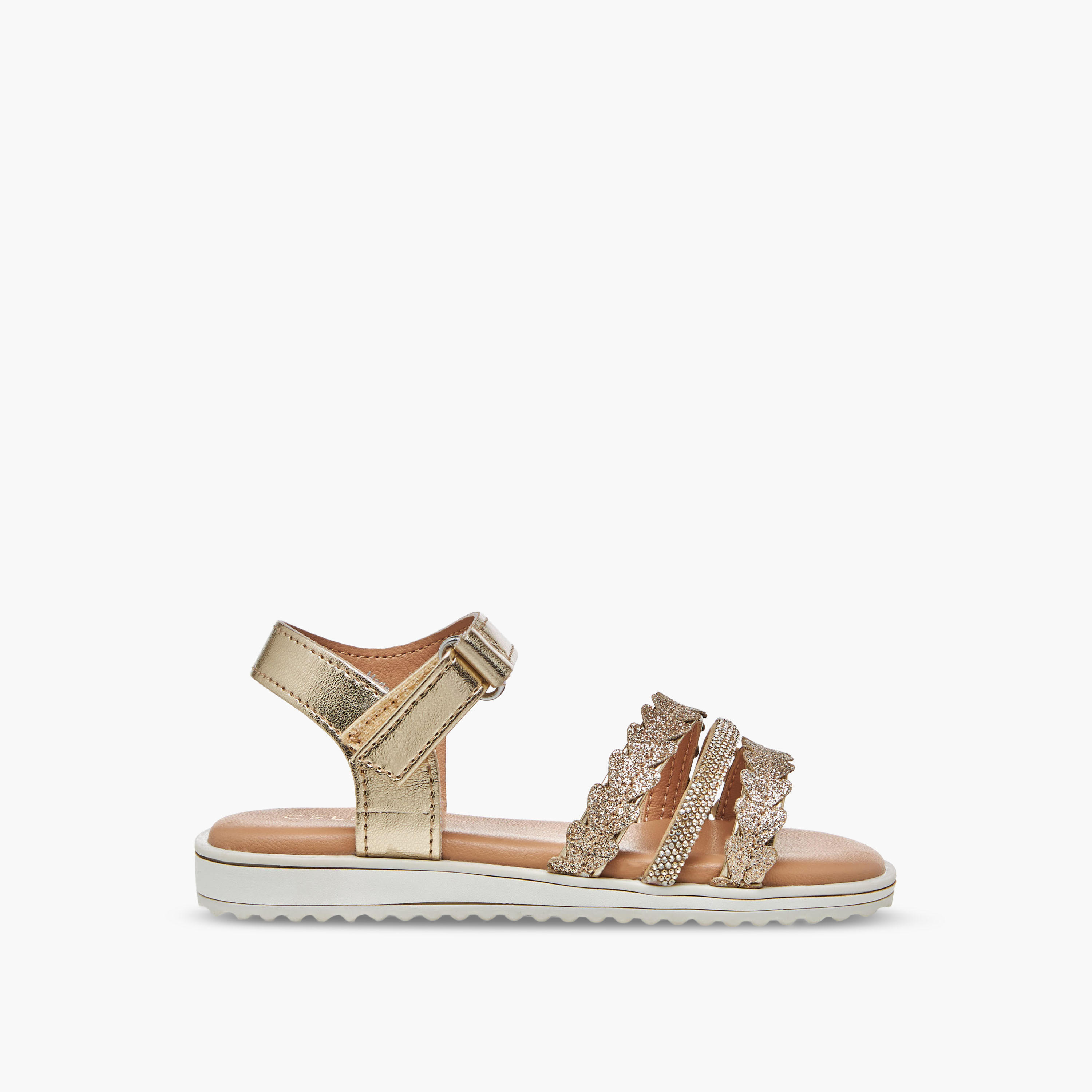 Celeste Girls Embellished Hook & Loop Sandals-girls-shoes-sandals-image-2
