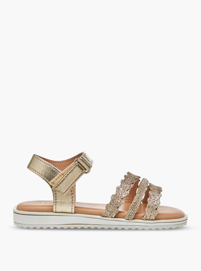 Celeste Girls Embellished Hook & Loop Sandals-girls-shoes-sandals-image-2
