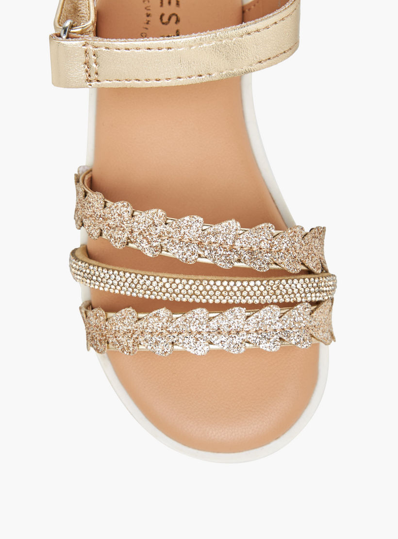 Celeste Girls Embellished Hook & Loop Sandals-girls-shoes-sandals-image-3