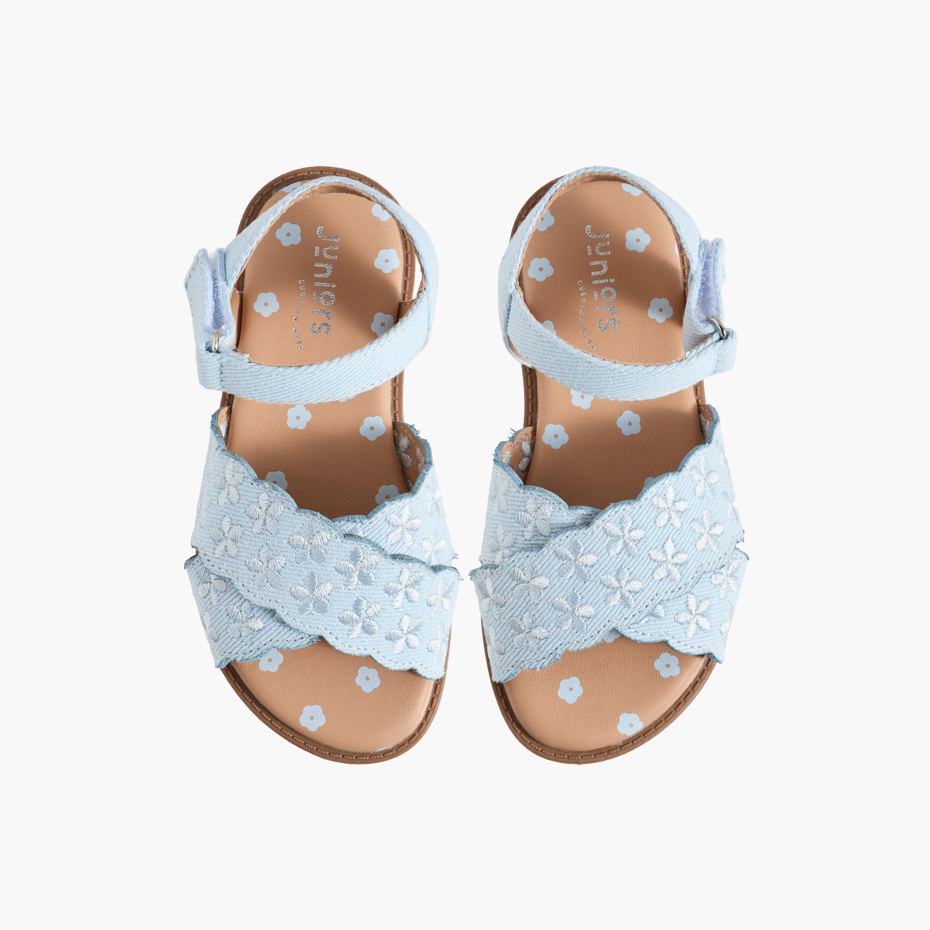 Juniors Girls Embroidered Hook & Loop Sandals-girls-shoes-sandals-image-1