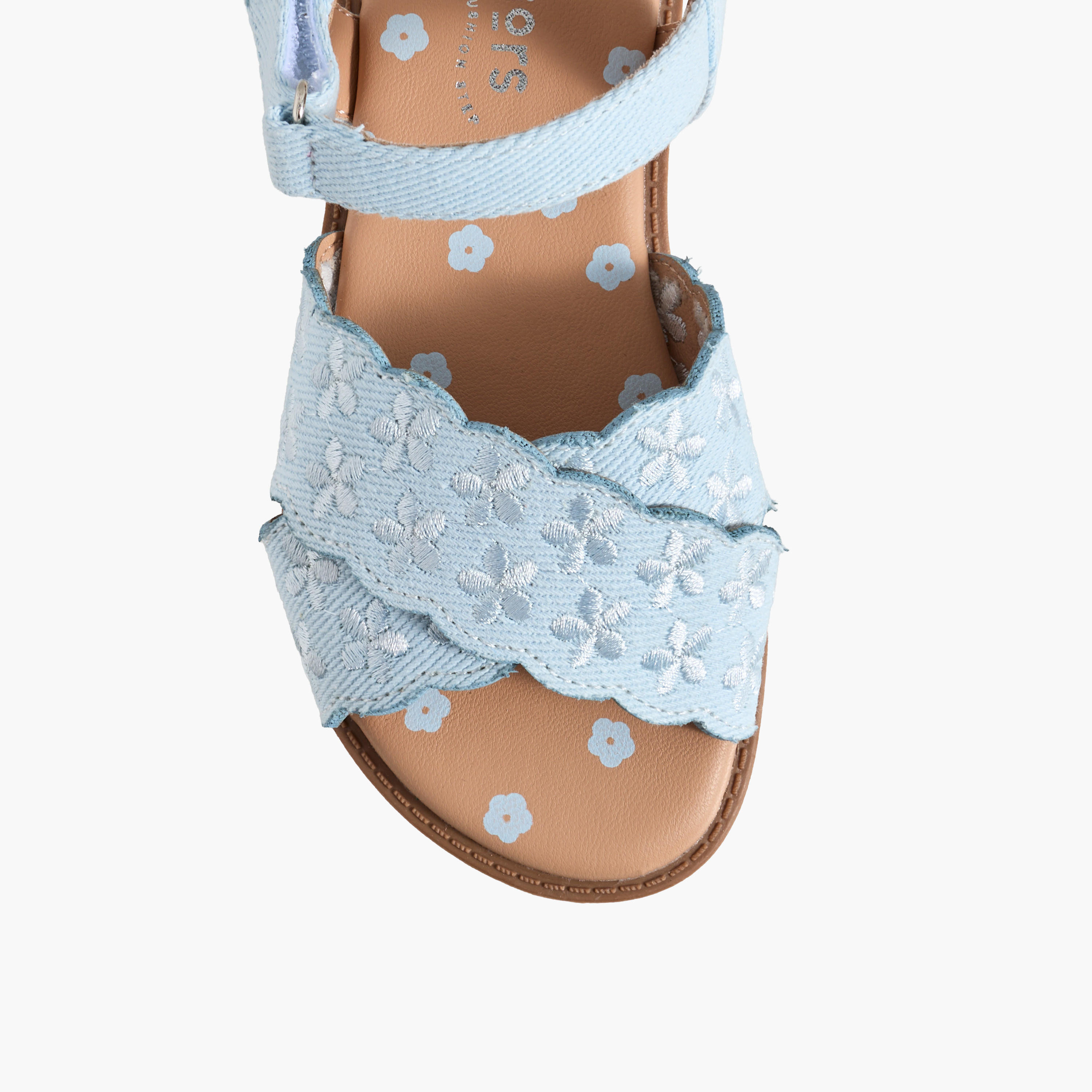 Juniors Girls Embroidered Hook & Loop Sandals-girls-shoes-sandals-image-3