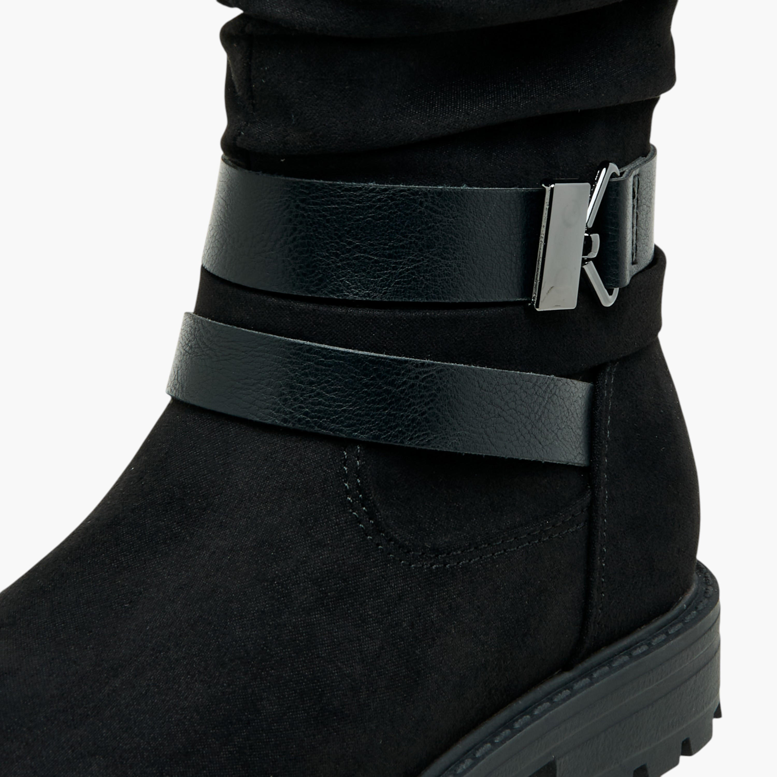 بوت بقصة عالية وزينة حزام وسحاب إغلاق من فلورا بيلا-girls-shoes-boots-image-4