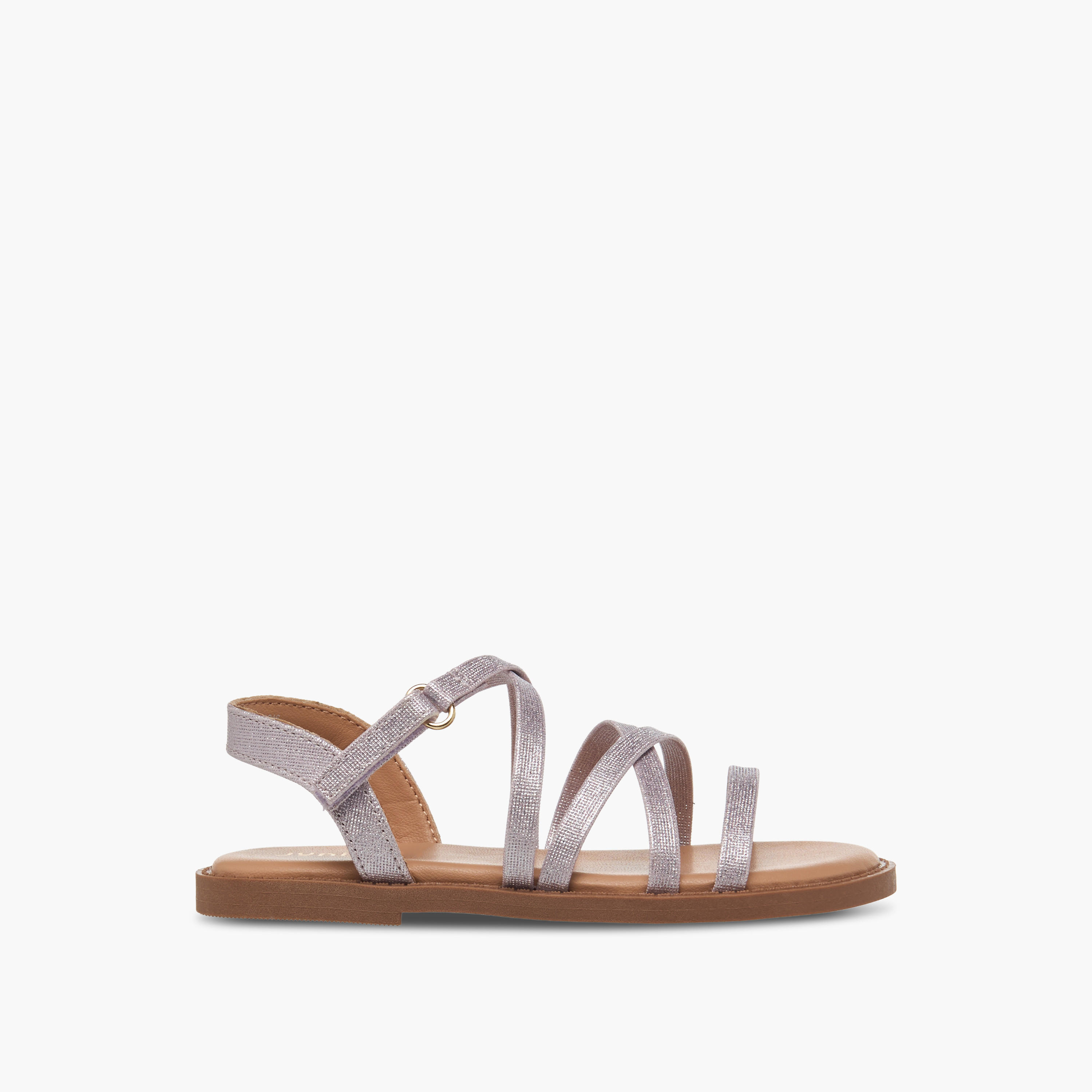صندل بأحزمة متقاطعة وشريط إغلاق لاصق للبنات من جونيورز-girls-shoes-sandals-image-2