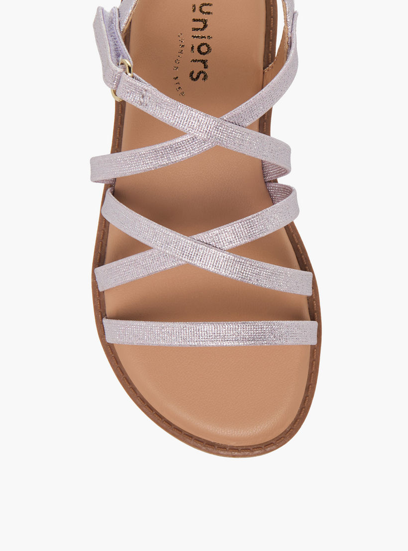 صندل بأحزمة متقاطعة وشريط إغلاق لاصق للبنات من جونيورز-girls-shoes-sandals-image-3