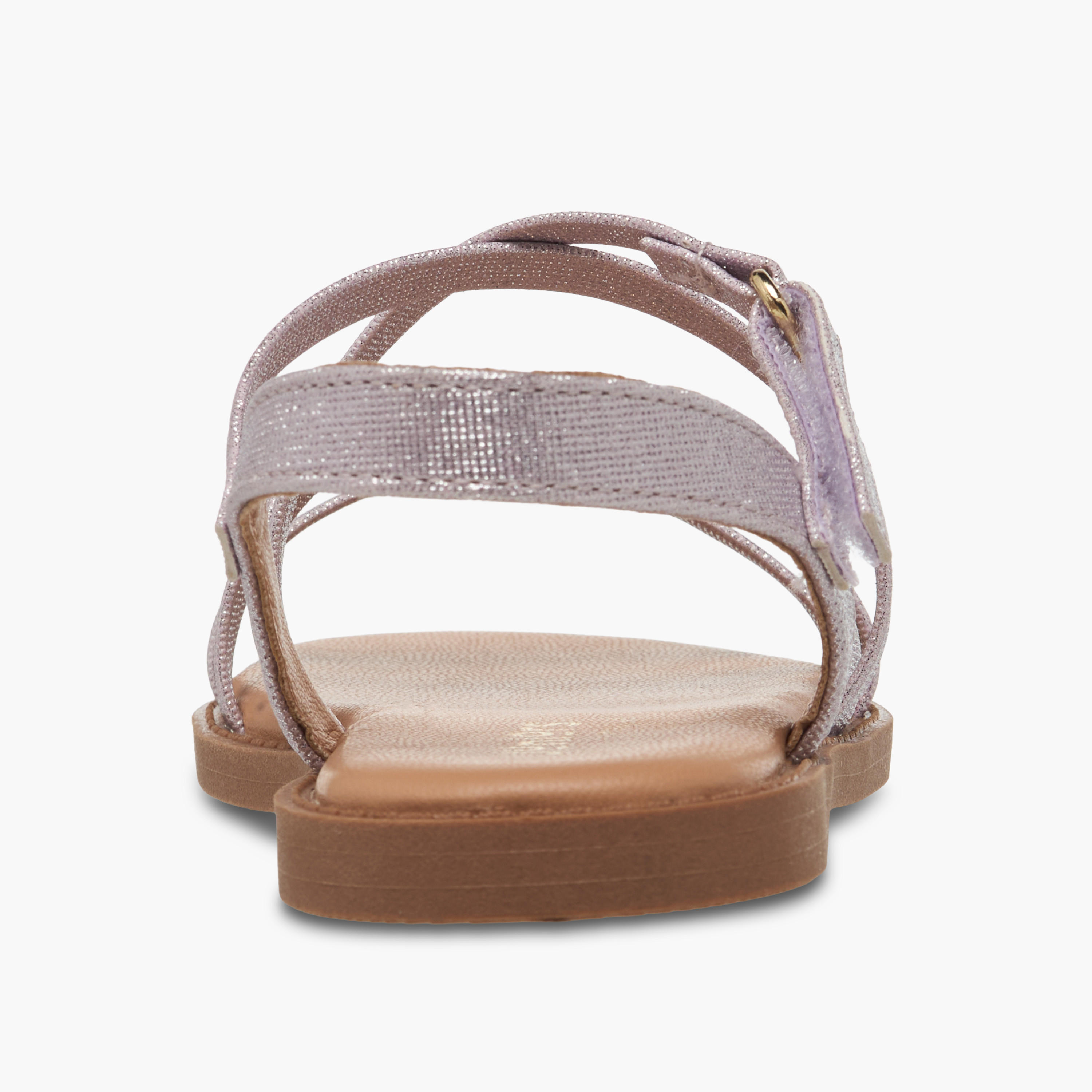 صندل بأحزمة متقاطعة وشريط إغلاق لاصق للبنات من جونيورز-girls-shoes-sandals-image-4