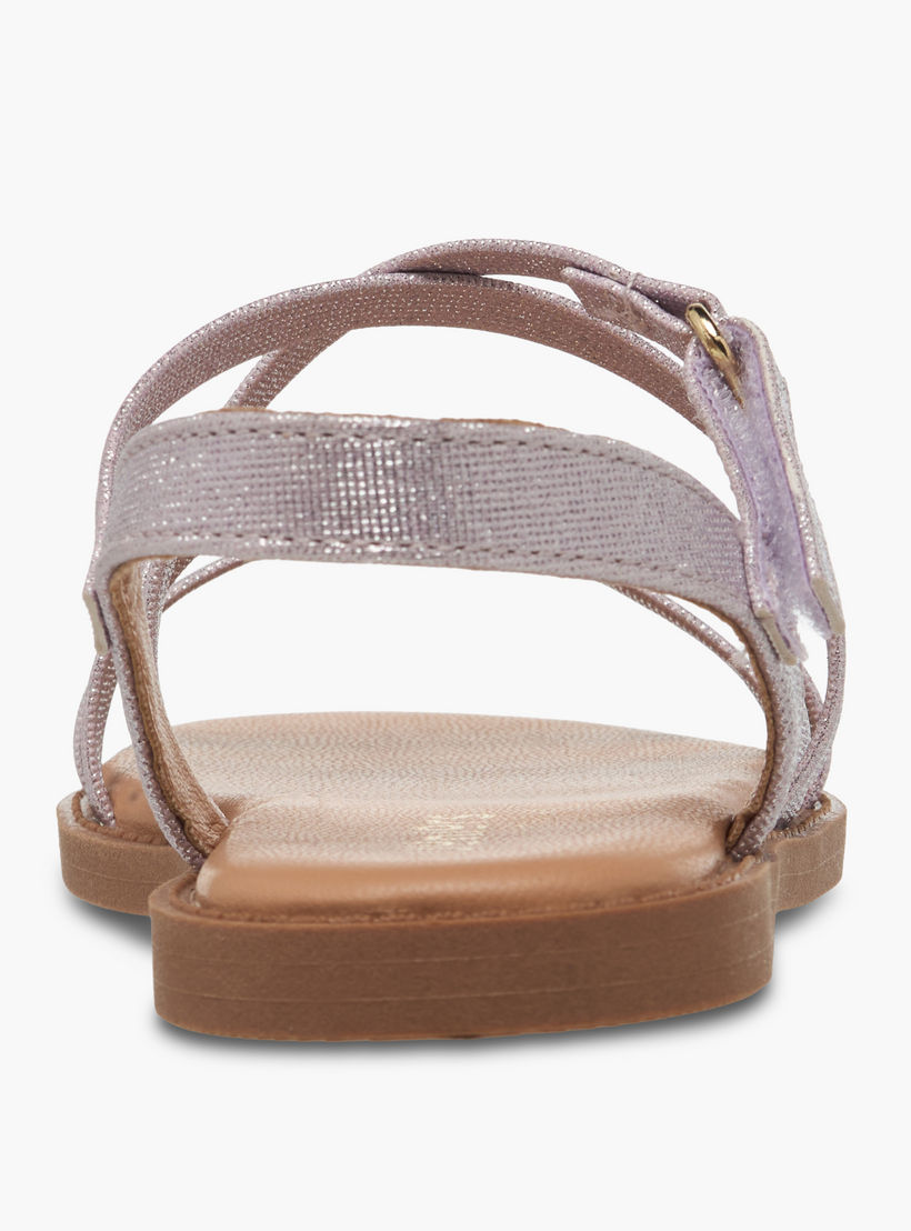 صندل بأحزمة متقاطعة وشريط إغلاق لاصق للبنات من جونيورز-girls-shoes-sandals-image-4