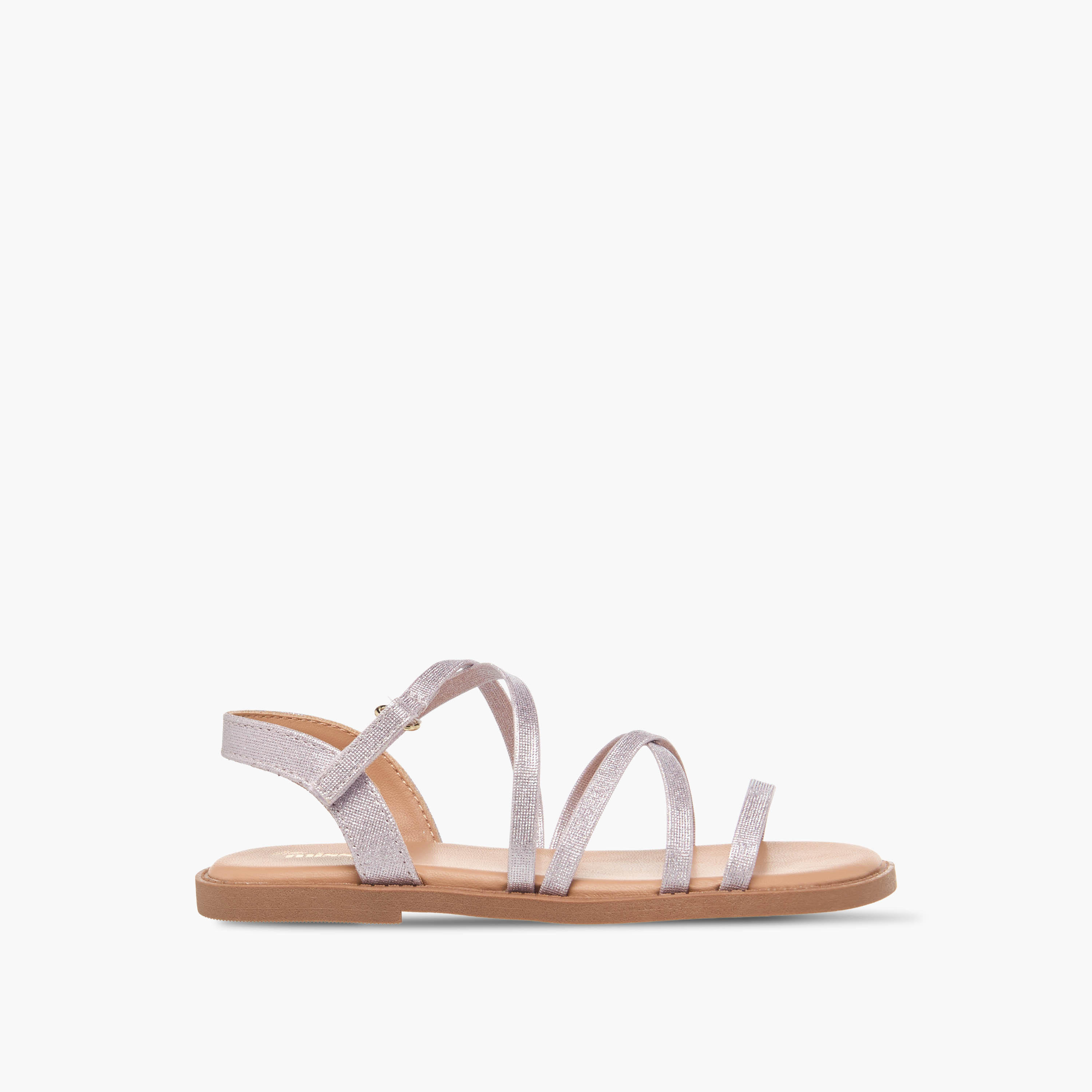 Juniors Girls Cross Strap Hook and Loop Sandals-girls-shoes-sandals-image-2