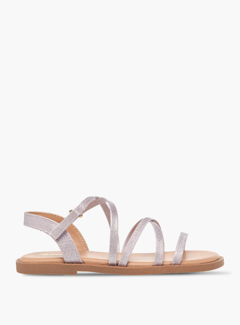 Juniors Girls Cross Strap Hook and Loop Sandals-girls-shoes-sandals-image-2