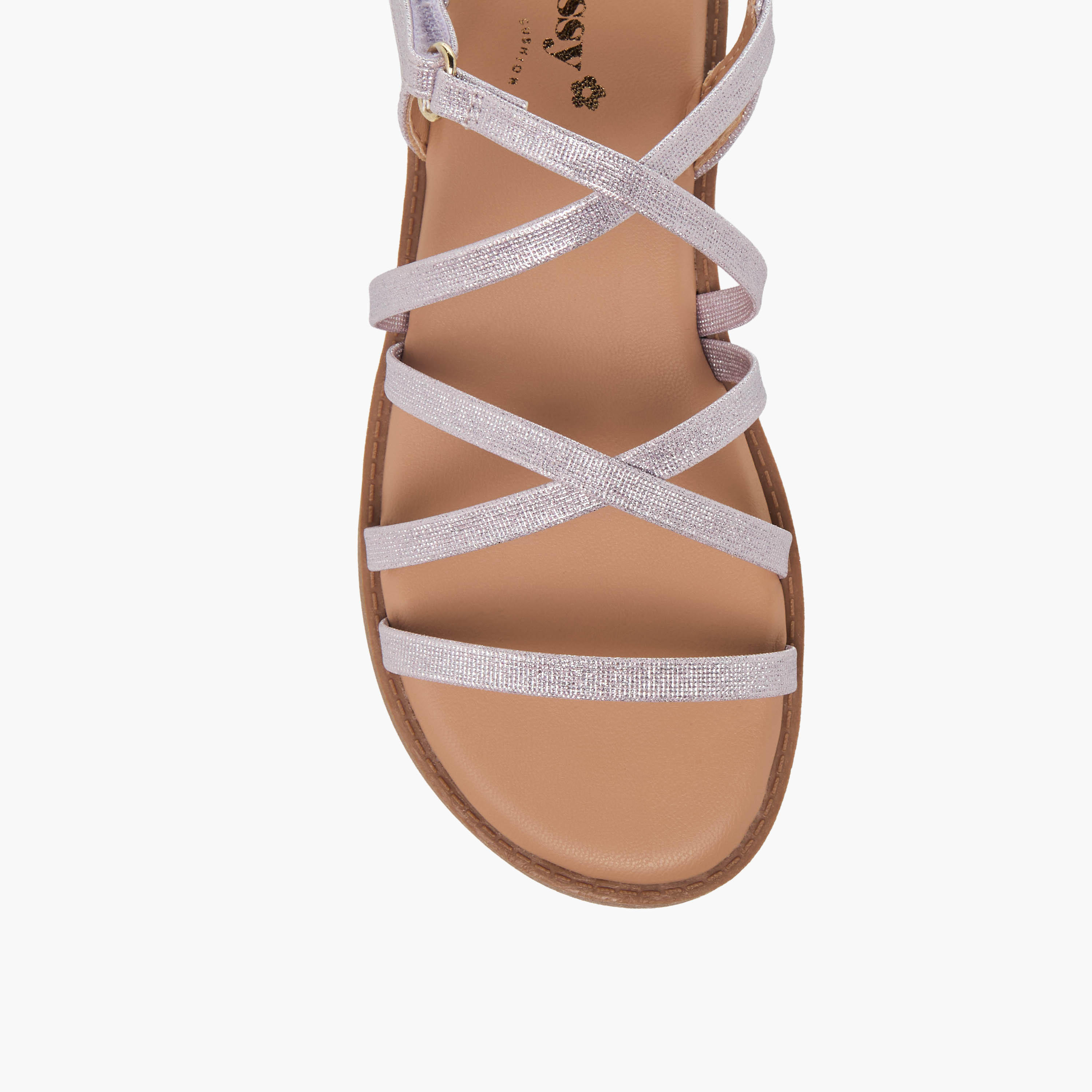 Juniors Girls Cross Strap Hook and Loop Sandals-girls-shoes-sandals-image-3