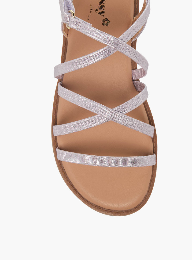 Juniors Girls Cross Strap Hook and Loop Sandals-girls-shoes-sandals-image-3