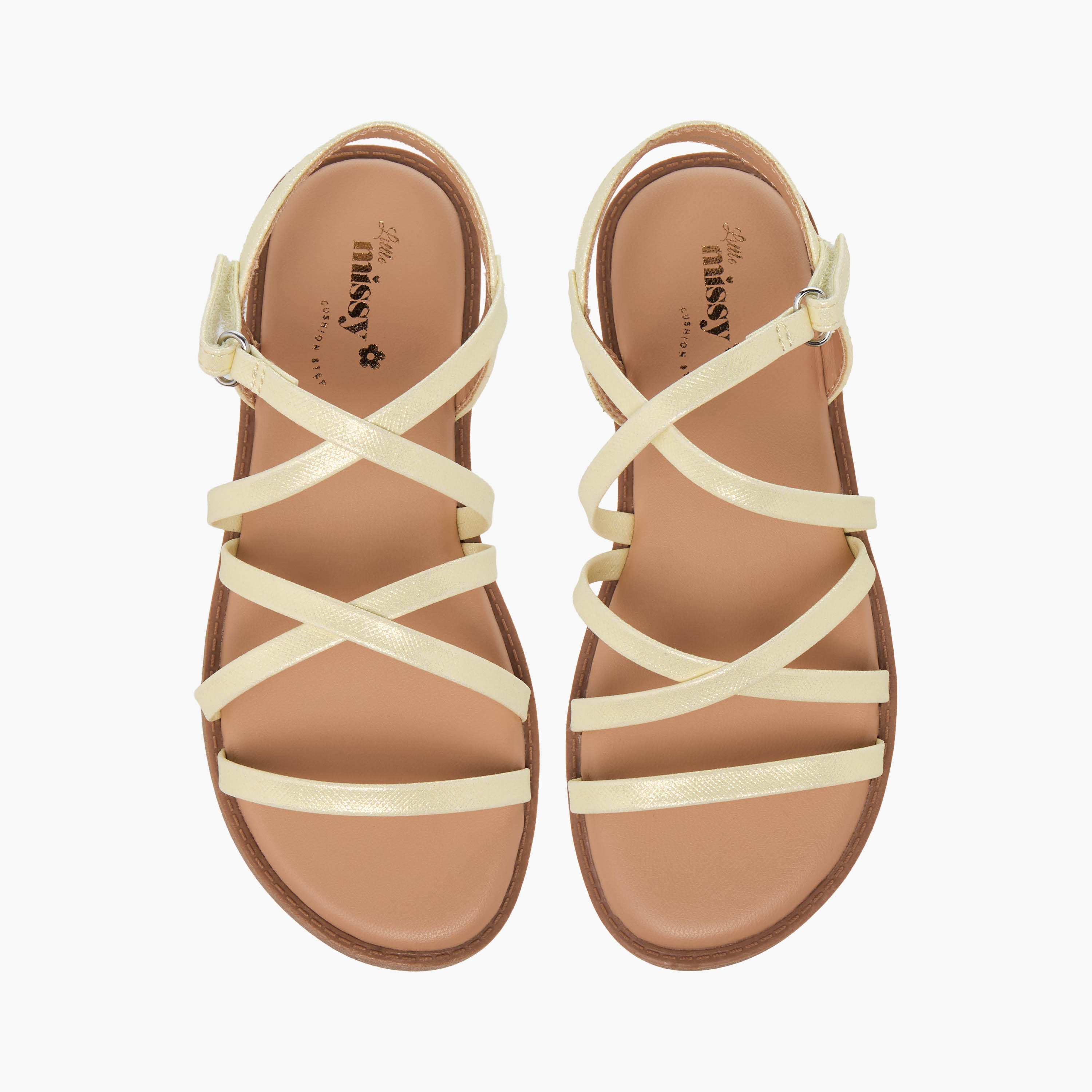 Juniors Girls Cross Strap Hook and Loop Sandals-girls-shoes-sandals-image-1