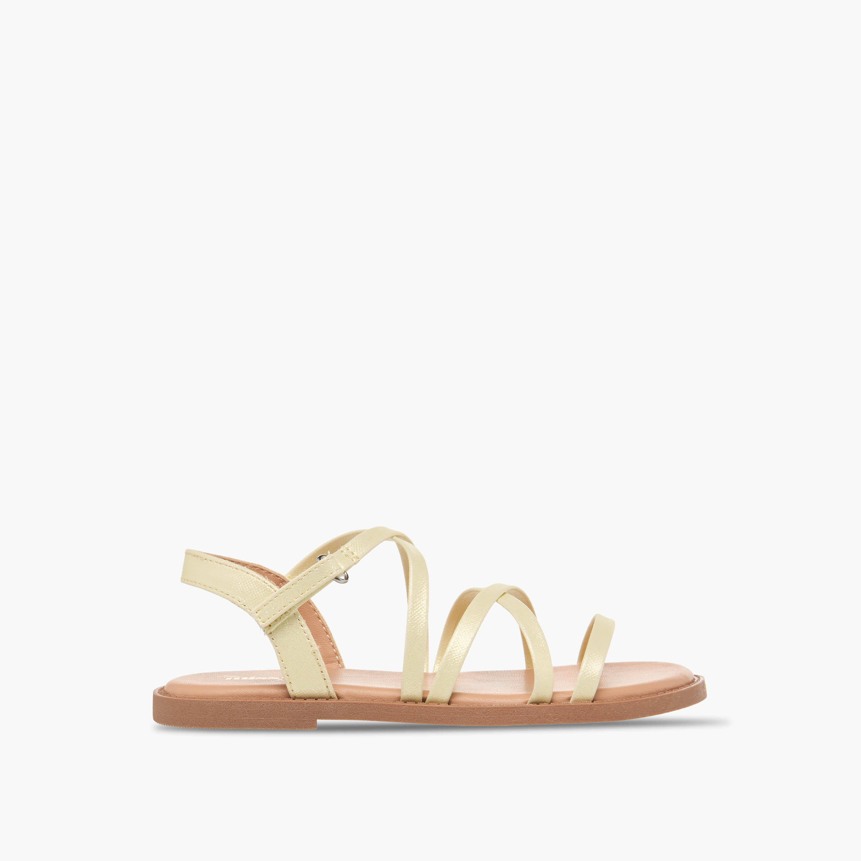 Juniors Girls Cross Strap Hook and Loop Sandals-girls-shoes-sandals-image-2