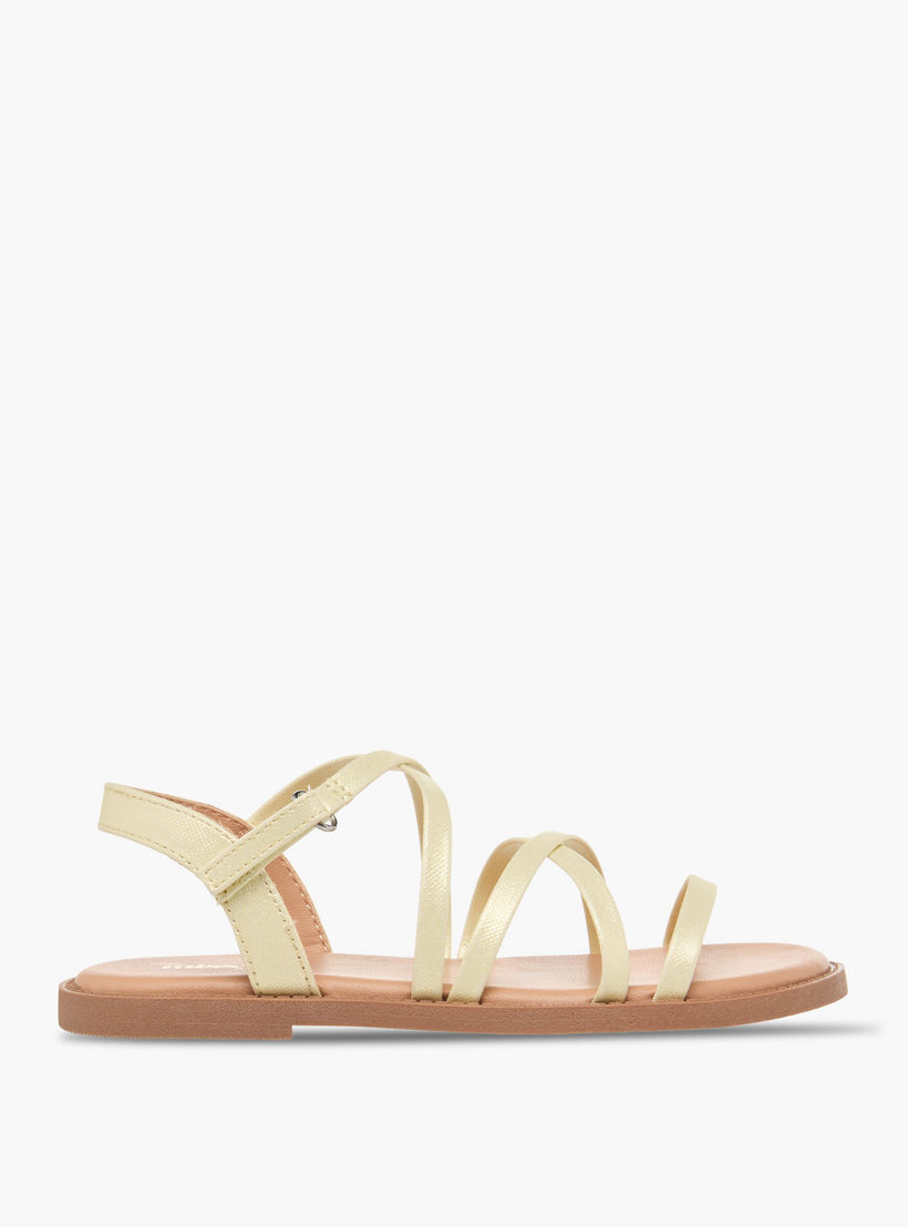 Juniors Girls Cross Strap Hook and Loop Sandals-girls-shoes-sandals-image-2