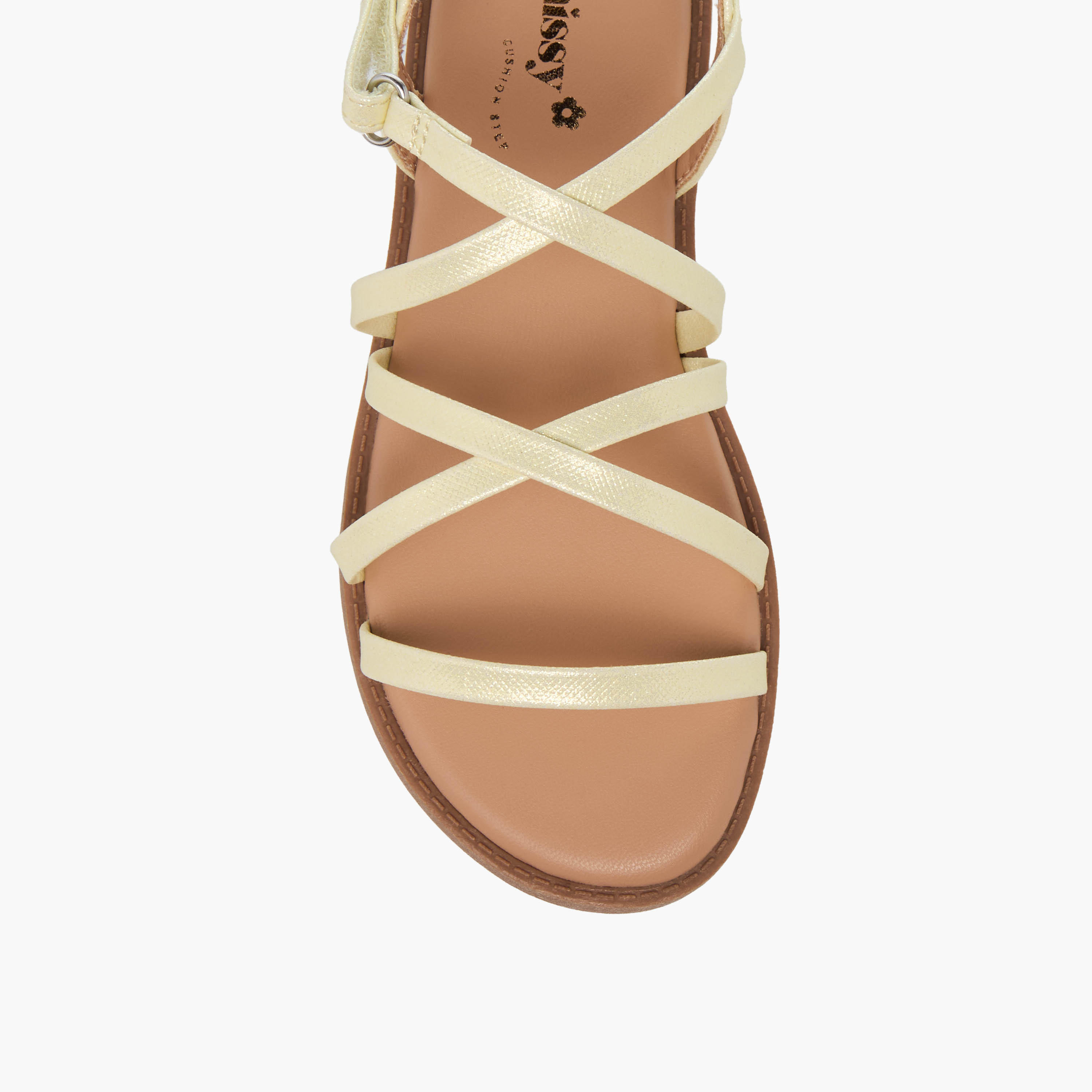 Juniors Girls Cross Strap Hook and Loop Sandals-girls-shoes-sandals-image-3