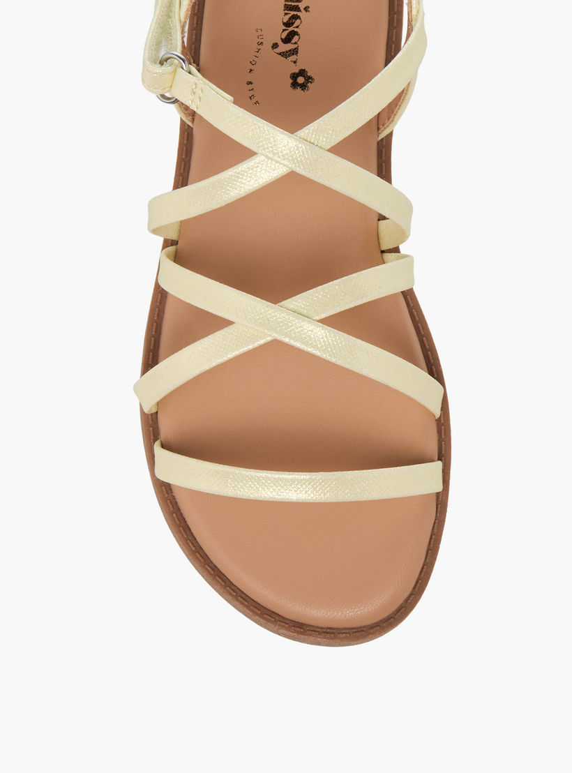 Juniors Girls Cross Strap Hook and Loop Sandals-girls-shoes-sandals-image-3