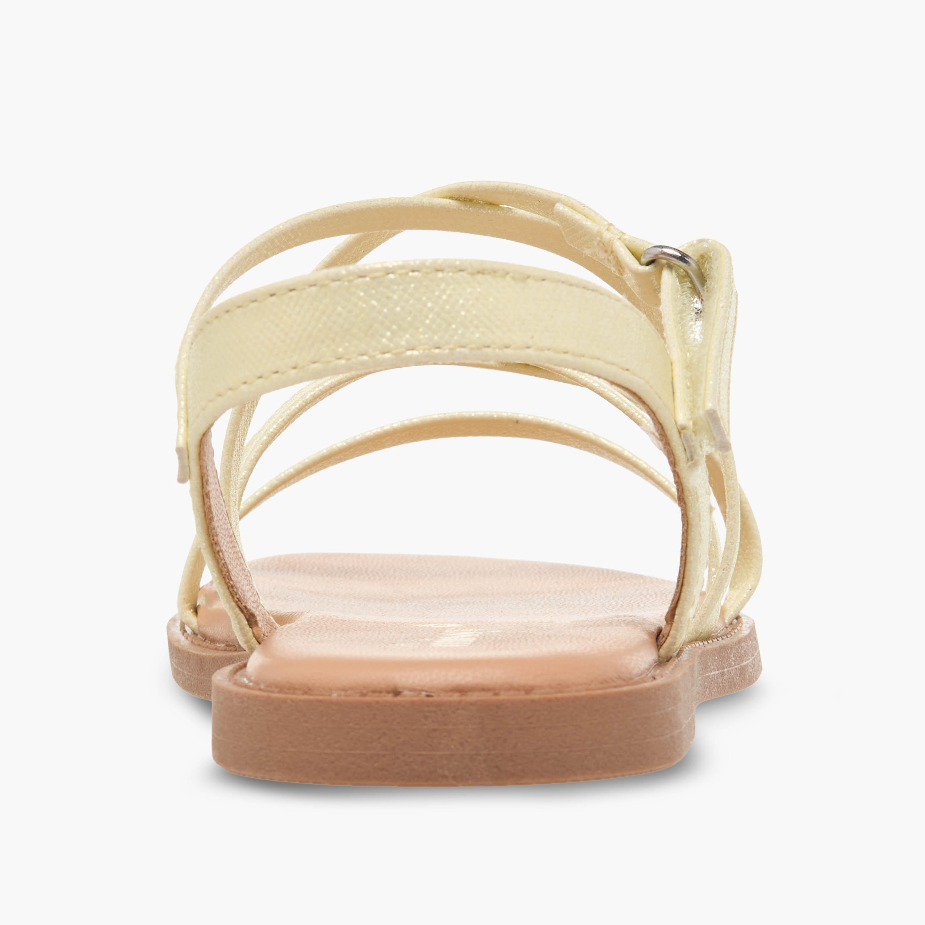 Juniors Girls Cross Strap Hook and Loop Sandals-girls-shoes-sandals-image-4