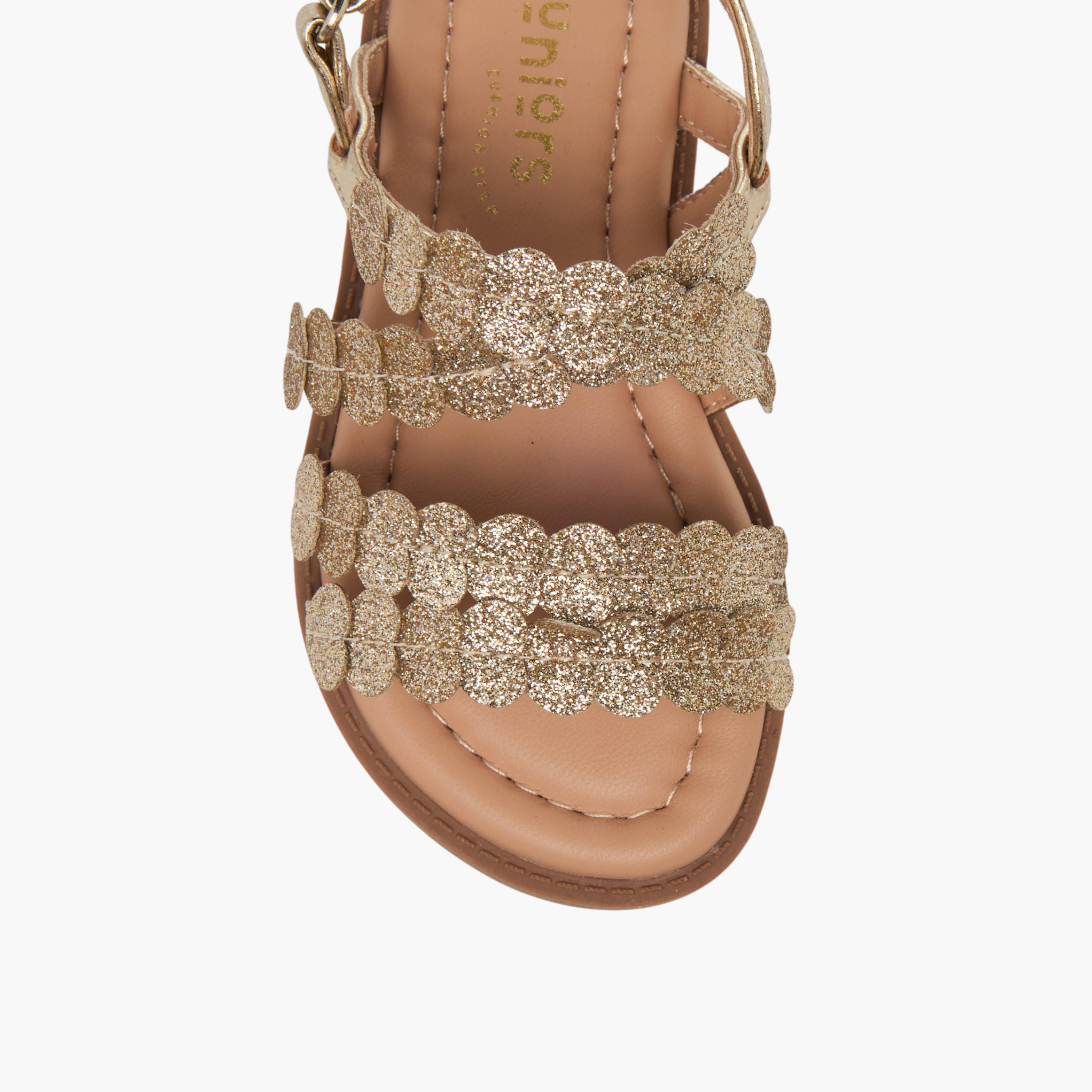 صندل مزخرف بشريط إغلاق لاصق للبنات من جونيورز-girls-shoes-sandals-image-3