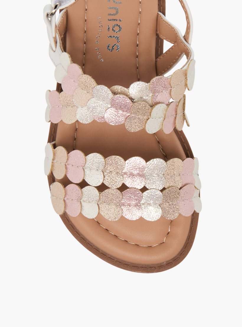 صندل مزخرف بشريط إغلاق لاصق للبنات من جونيورز-girls-shoes-sandals-image-3