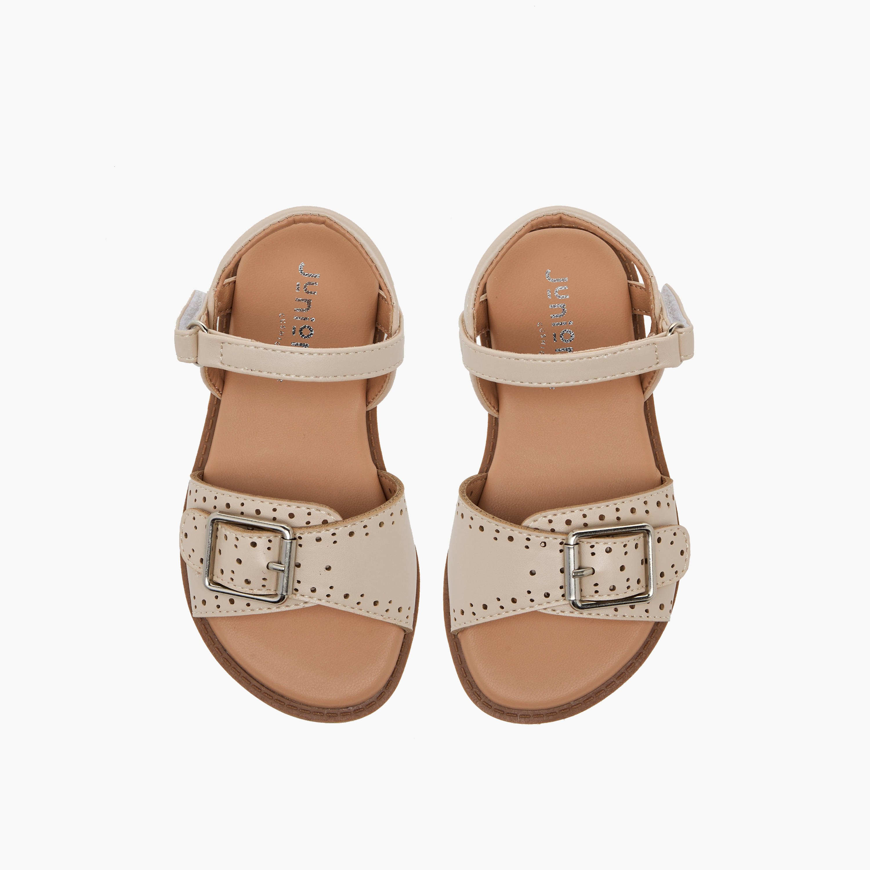 Juniors Girls Laser Cut Design Hook & Loop Sandals-girls-shoes-sandals-image-1