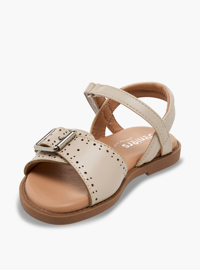 Juniors Girls Laser Cut Design Hook & Loop Sandals-girls-shoes-sandals-image-3