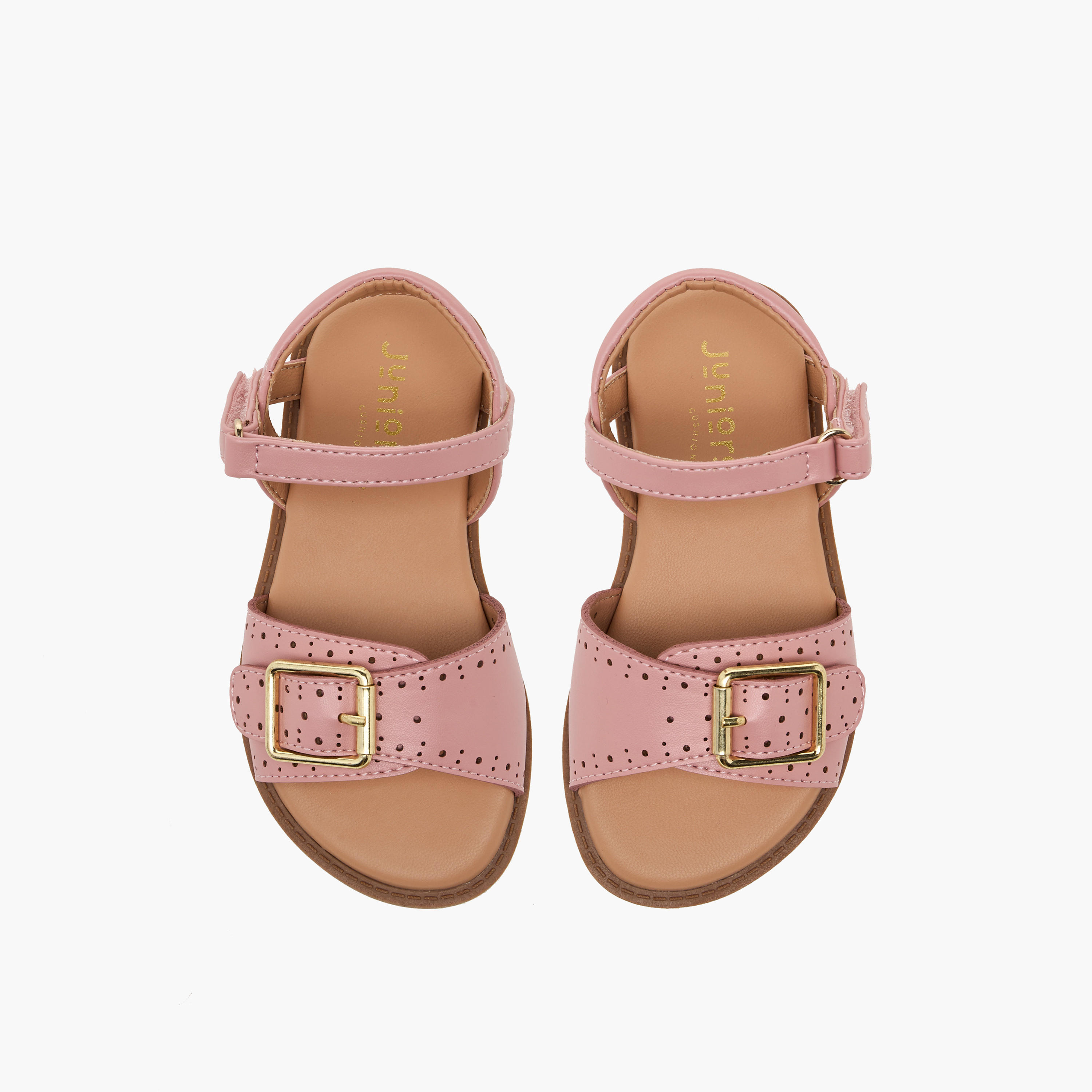 Juniors Girls Laser Cut Design Hook & Loop Sandals-girls-shoes-sandals-image-1