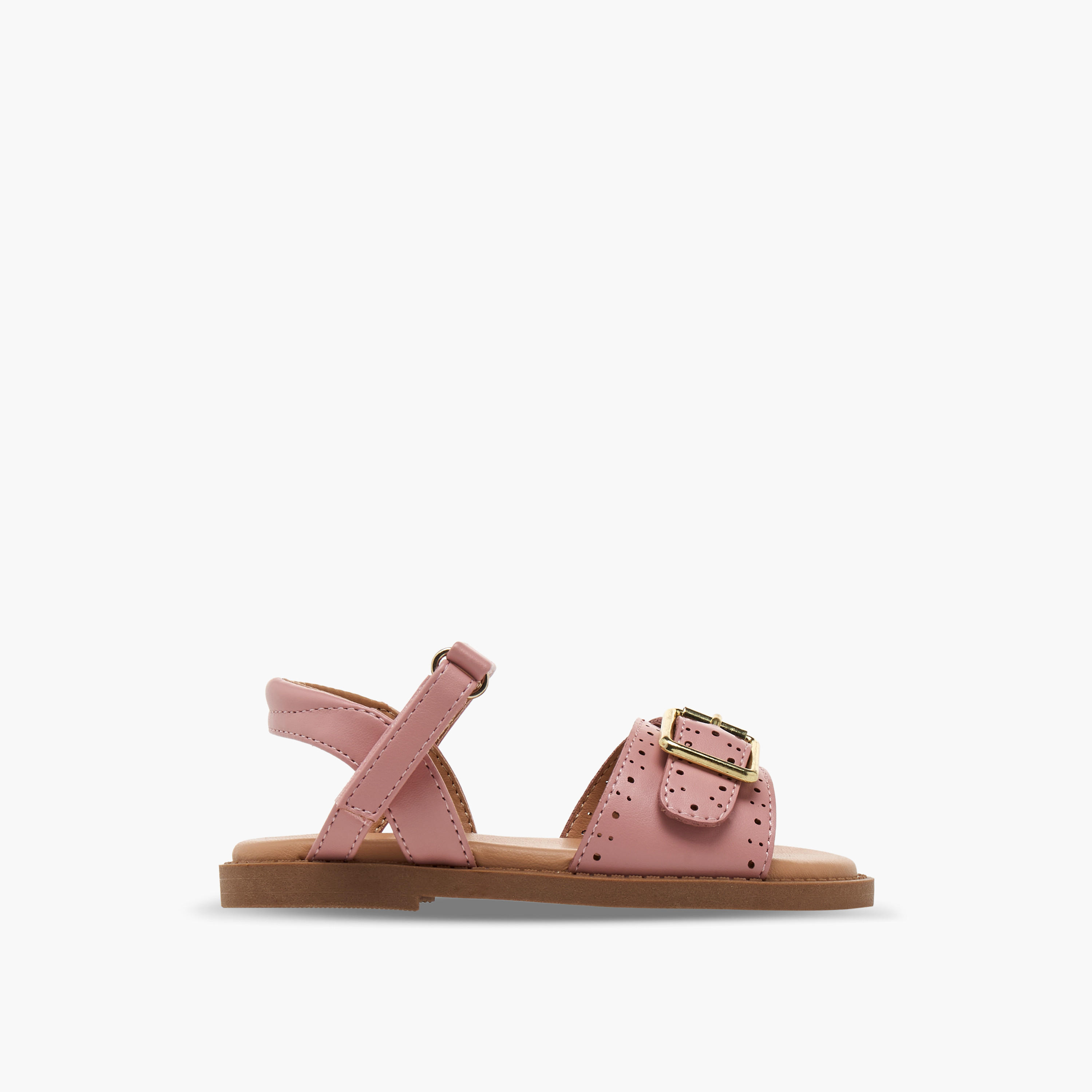 Juniors Girls Laser Cut Design Hook & Loop Sandals-girls-shoes-sandals-image-2