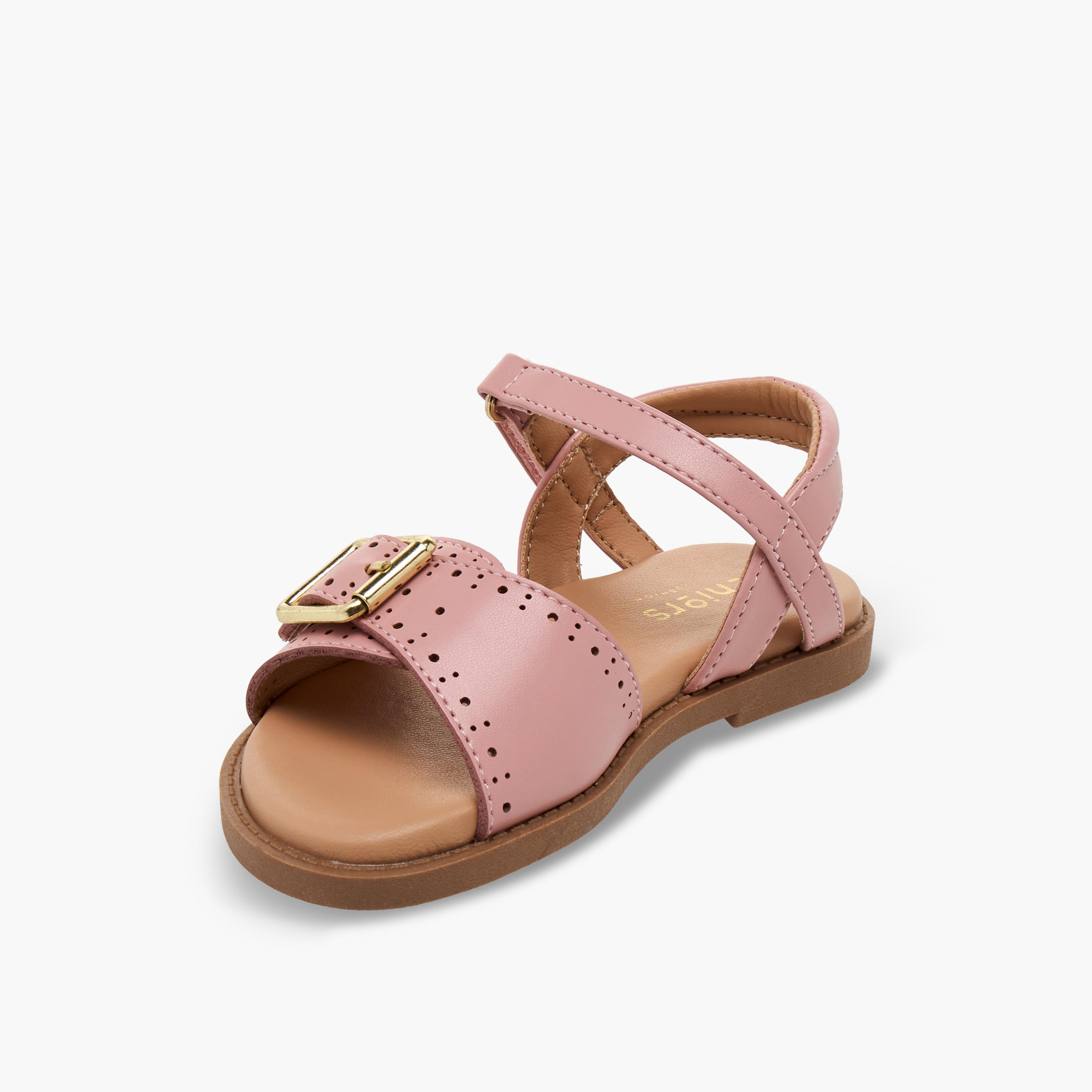 Juniors Girls Laser Cut Design Hook & Loop Sandals-girls-shoes-sandals-image-3