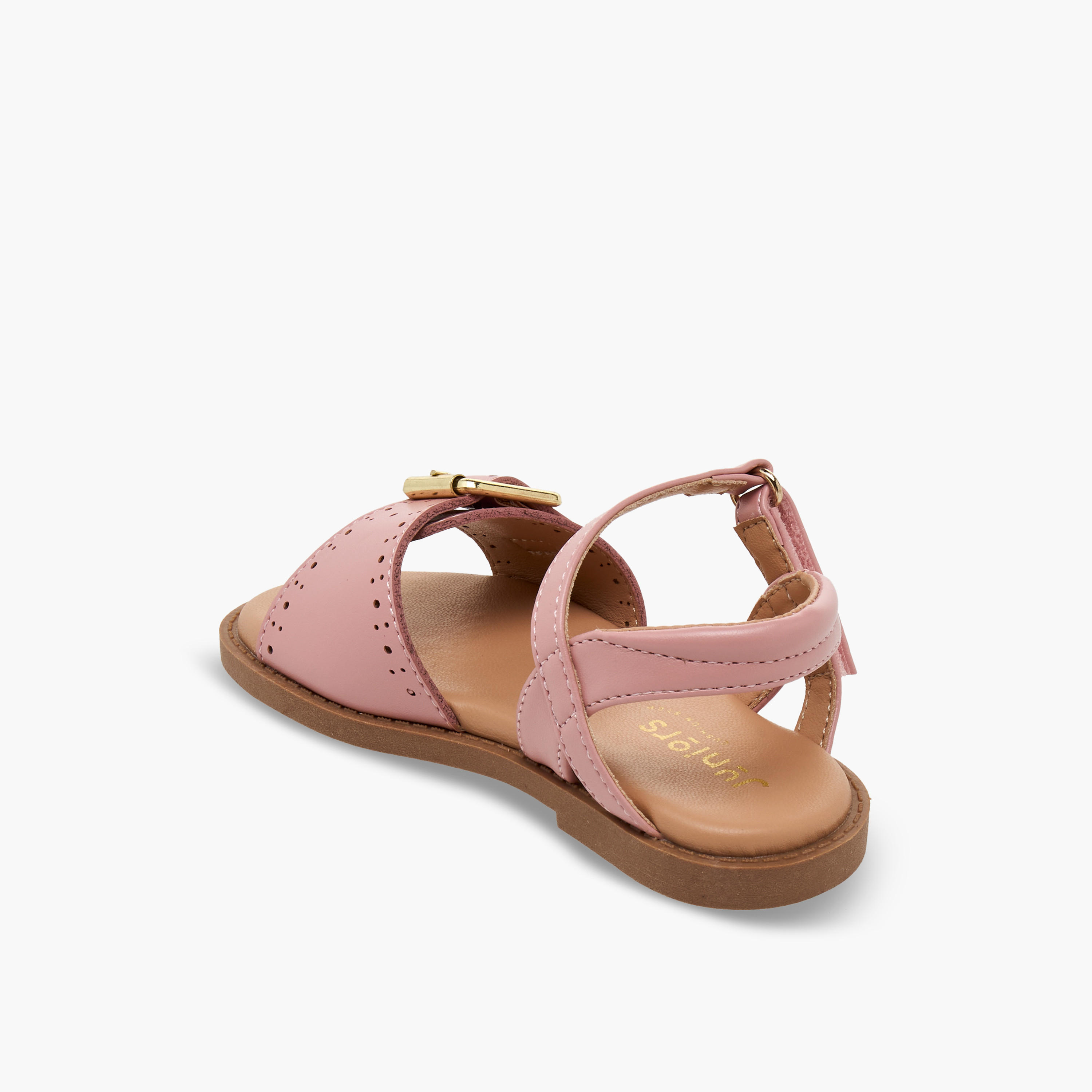 Juniors Girls Laser Cut Design Hook & Loop Sandals-girls-shoes-sandals-image-4