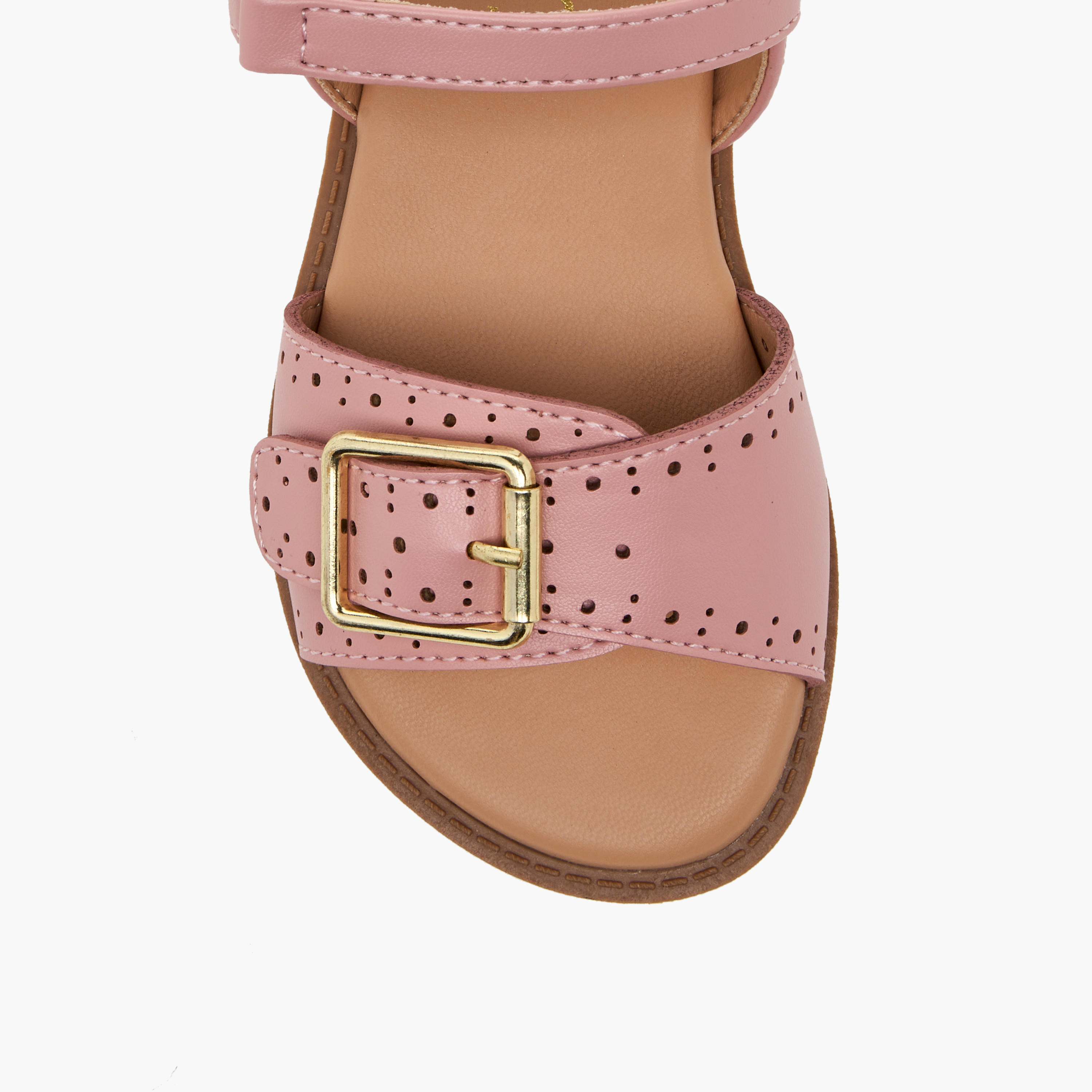 Juniors Girls Laser Cut Design Hook & Loop Sandals-girls-shoes-sandals-image-6