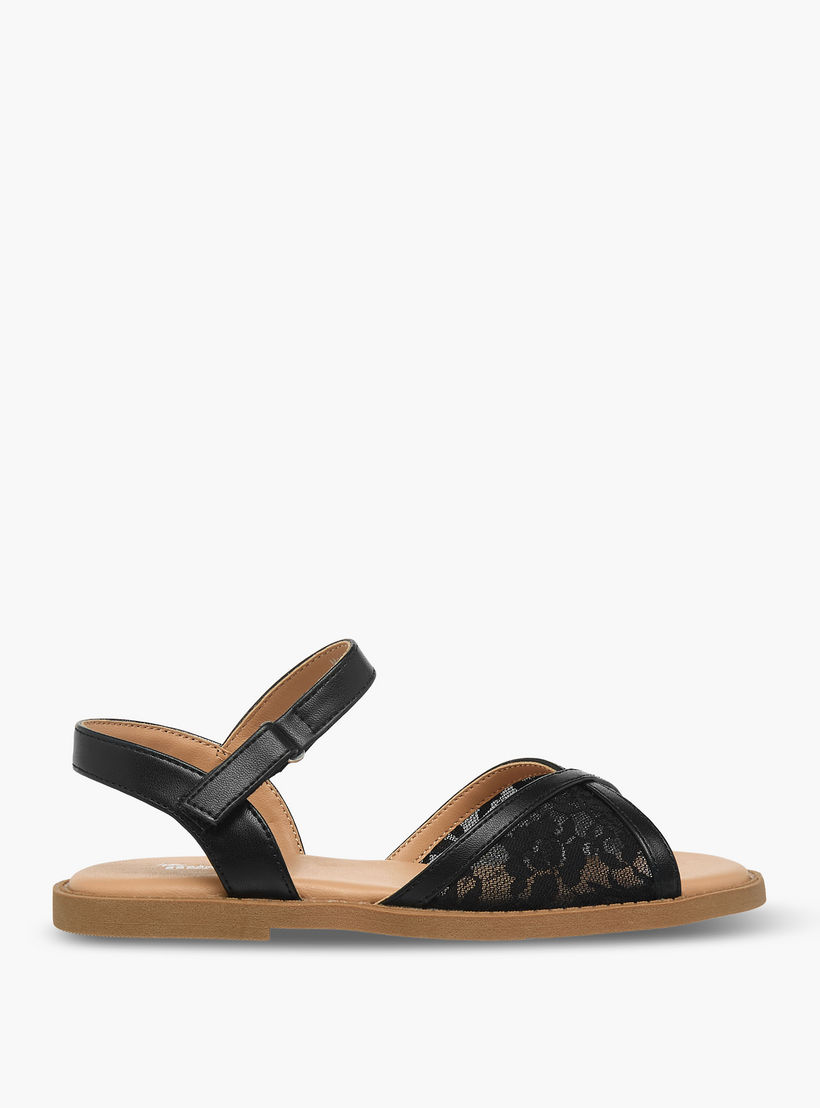 صندل بشريط إغلاق لاصق وتفاصيل دانتيل للبنات من ليتل ميسي-girls-shoes-sandals-image-2