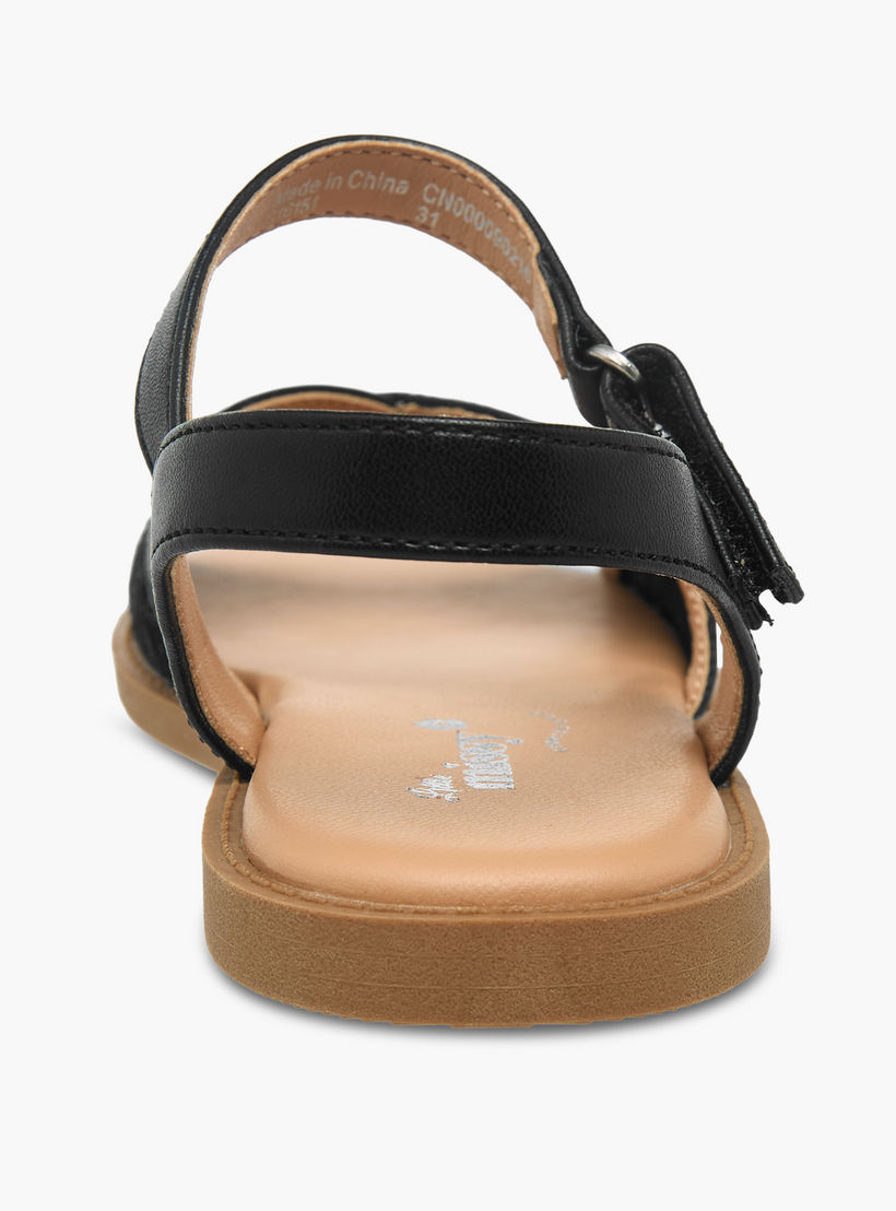 صندل بشريط إغلاق لاصق وتفاصيل دانتيل للبنات من ليتل ميسي-girls-shoes-sandals-image-4
