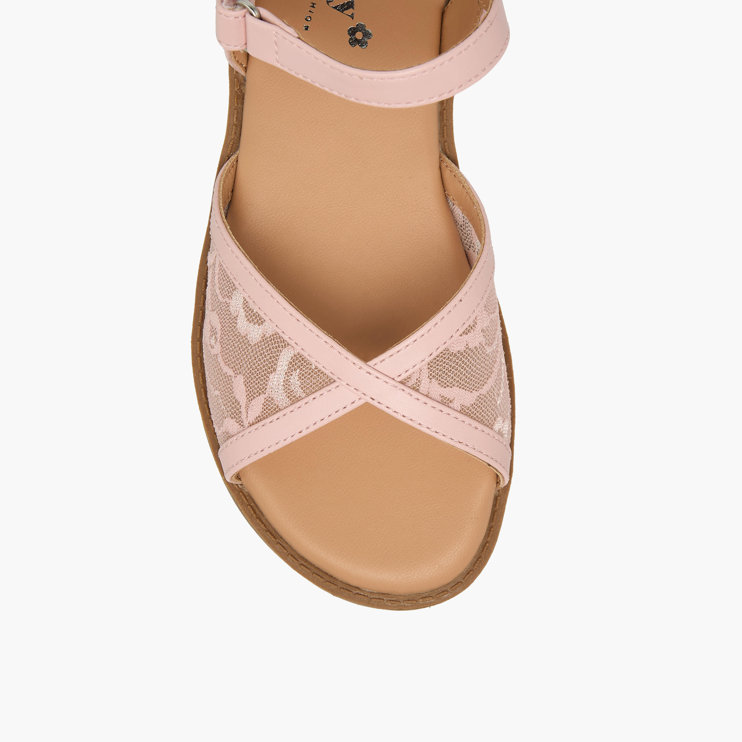 صندل بشريط إغلاق لاصق وتفاصيل دانتيل للبنات من ليتل ميسي-girls-shoes-sandals-image-3