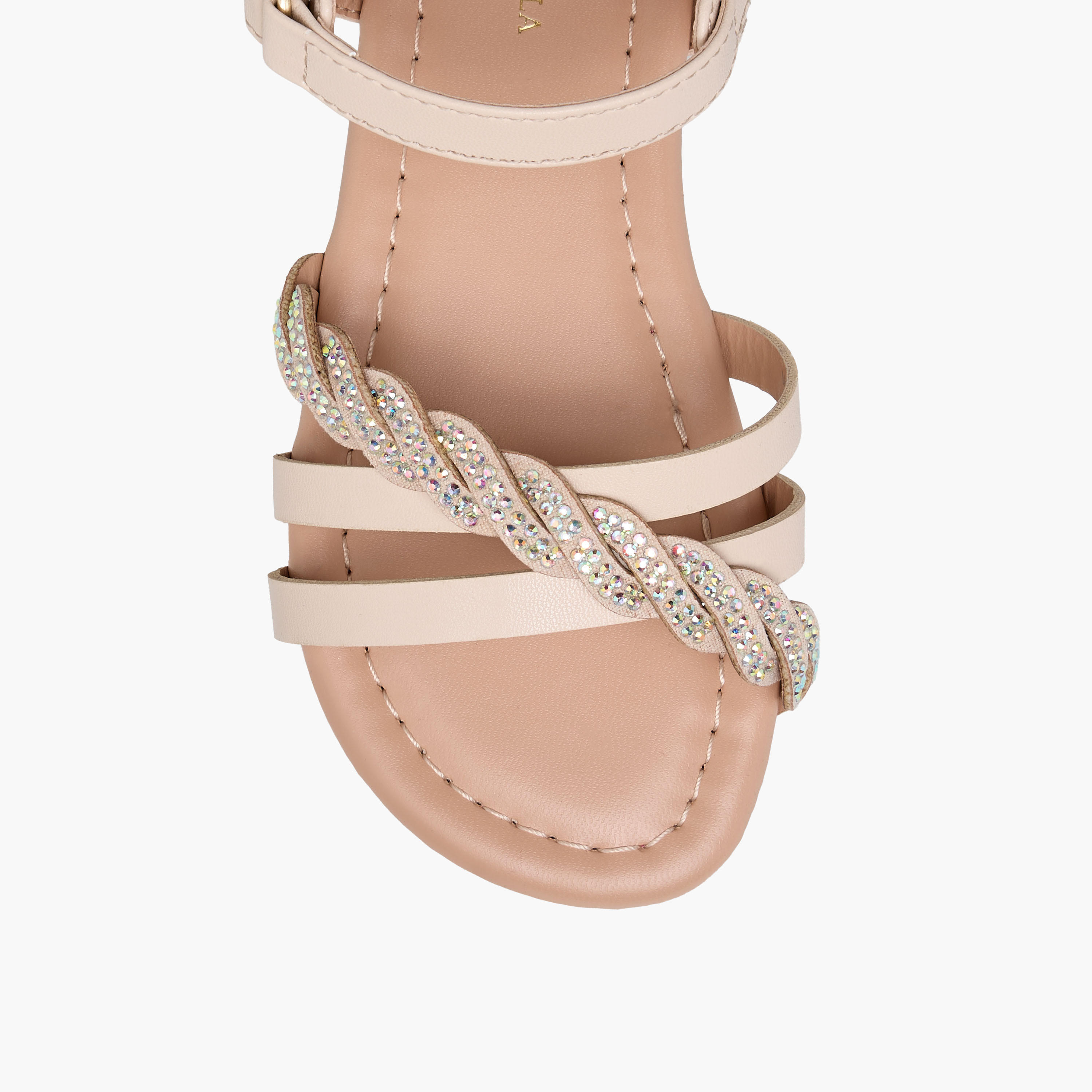 صندل مزين بشريط لاصق للبنات من فلورا بيلا-girls-shoes-sandals-image-3