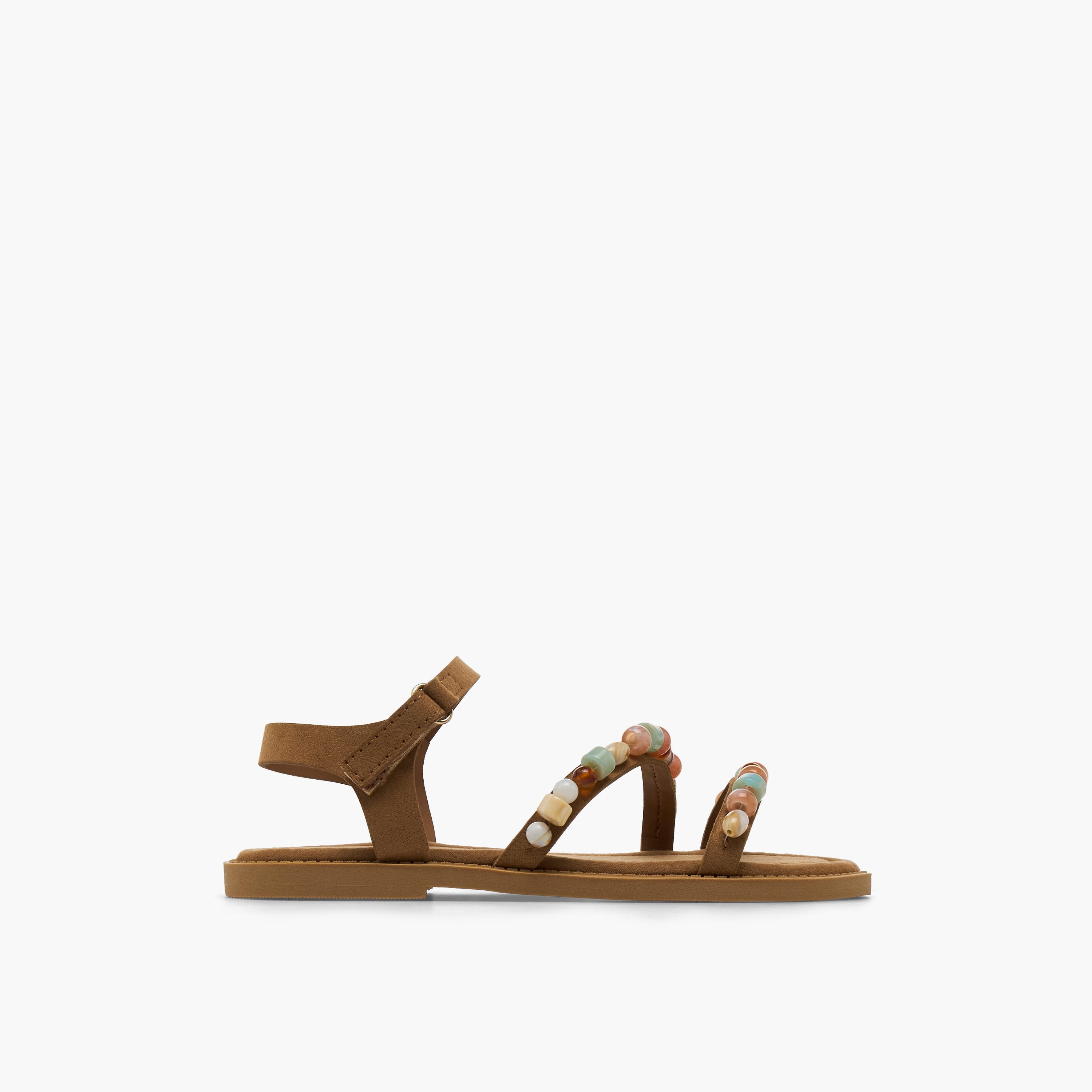 Little Missy Girls Bead Embellished Hook & Loop Sandals-girls-shoes-sandals-image-2