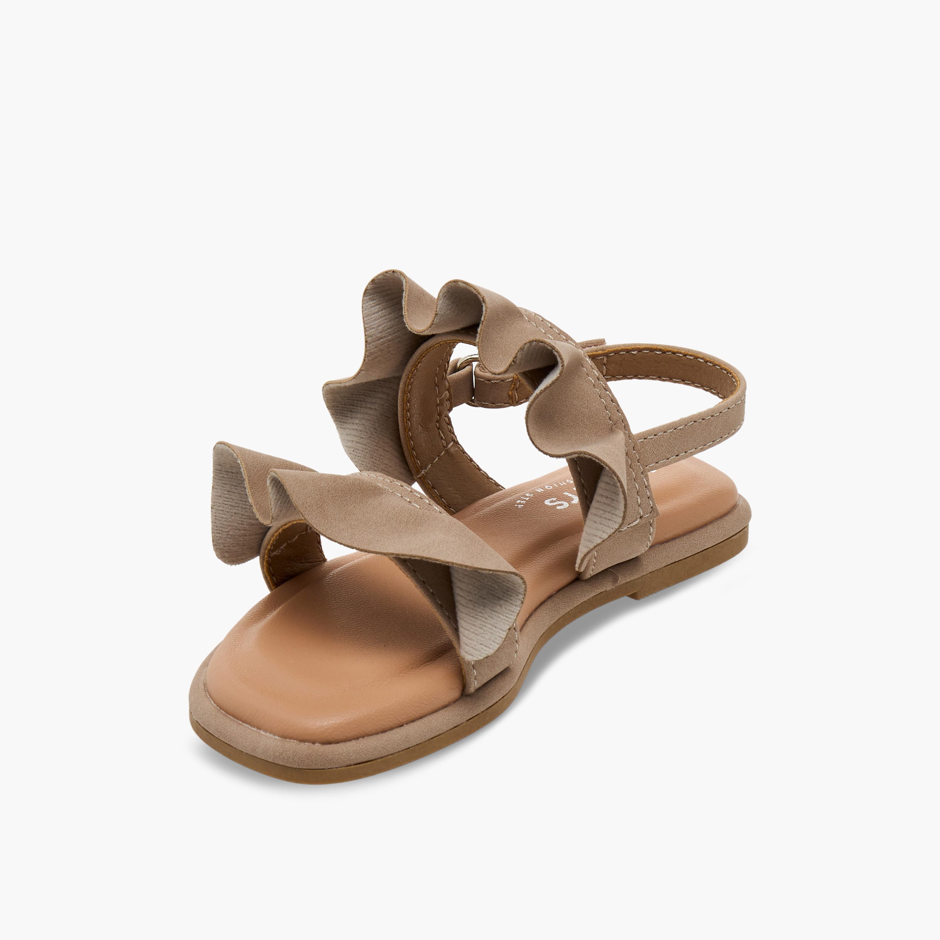 Juniors Girls Ruffle Design Hook & Loop Sandals-girls-shoes-sandals-image-3