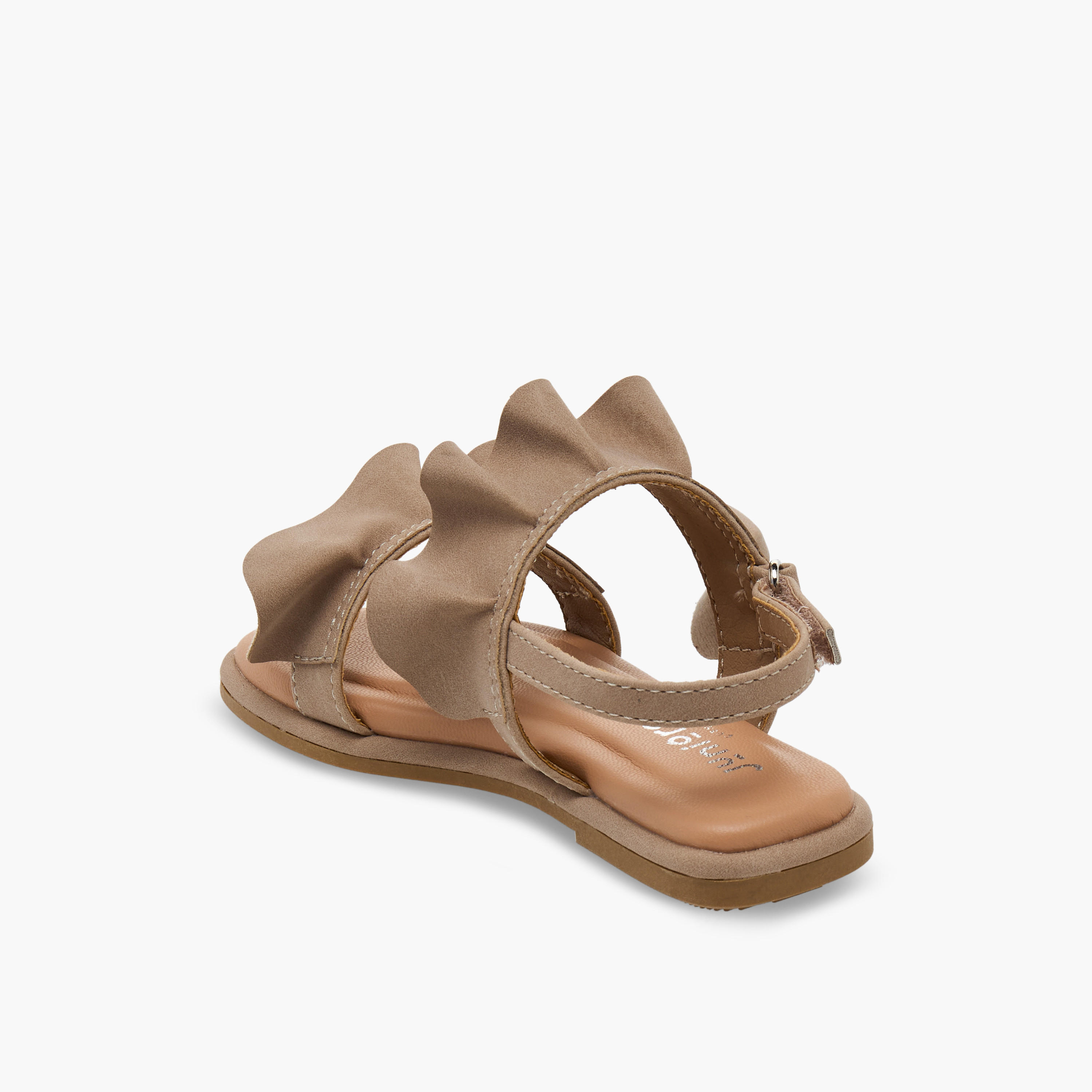 Juniors Girls Ruffle Design Hook & Loop Sandals-girls-shoes-sandals-image-4