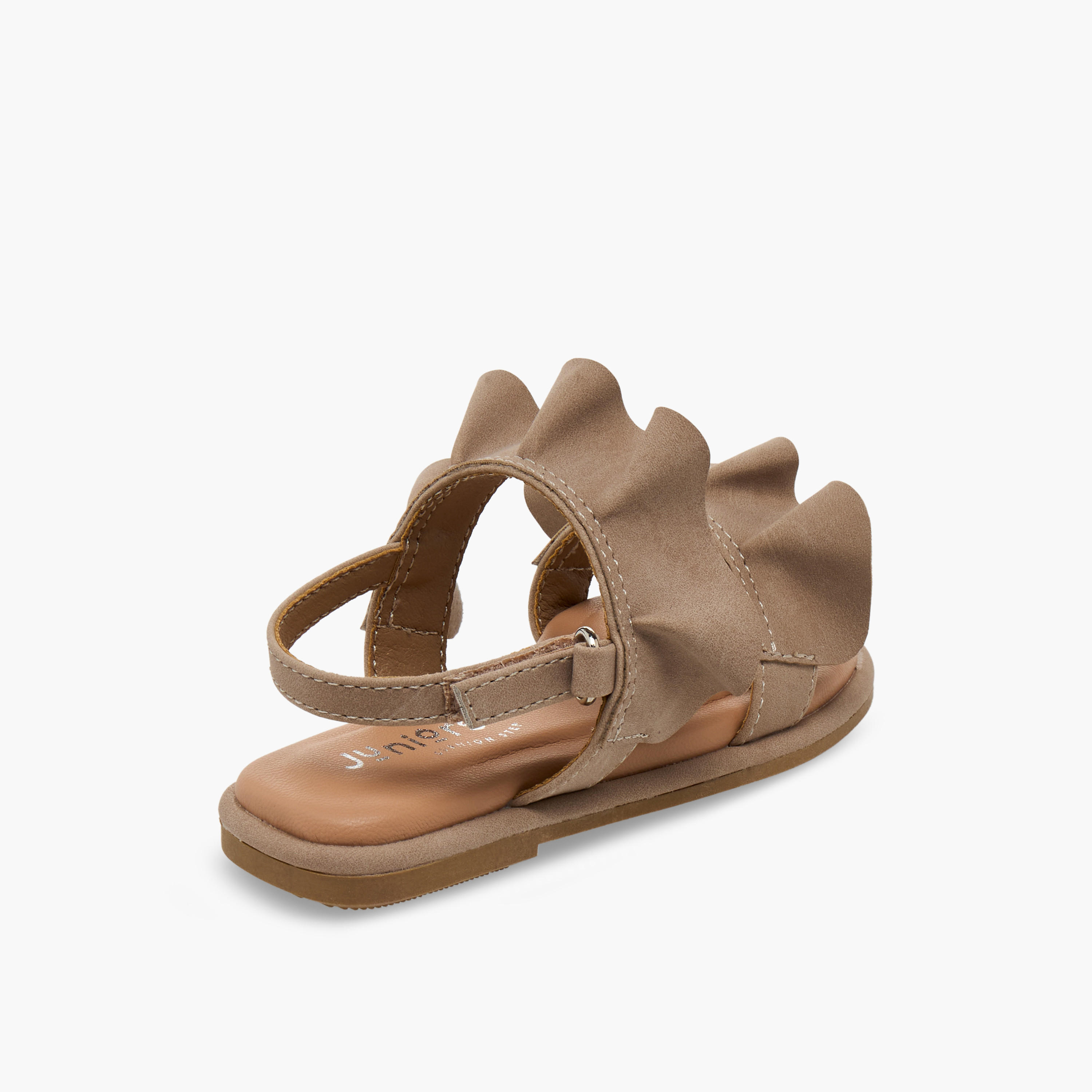 Juniors Girls Ruffle Design Hook & Loop Sandals-girls-shoes-sandals-image-5