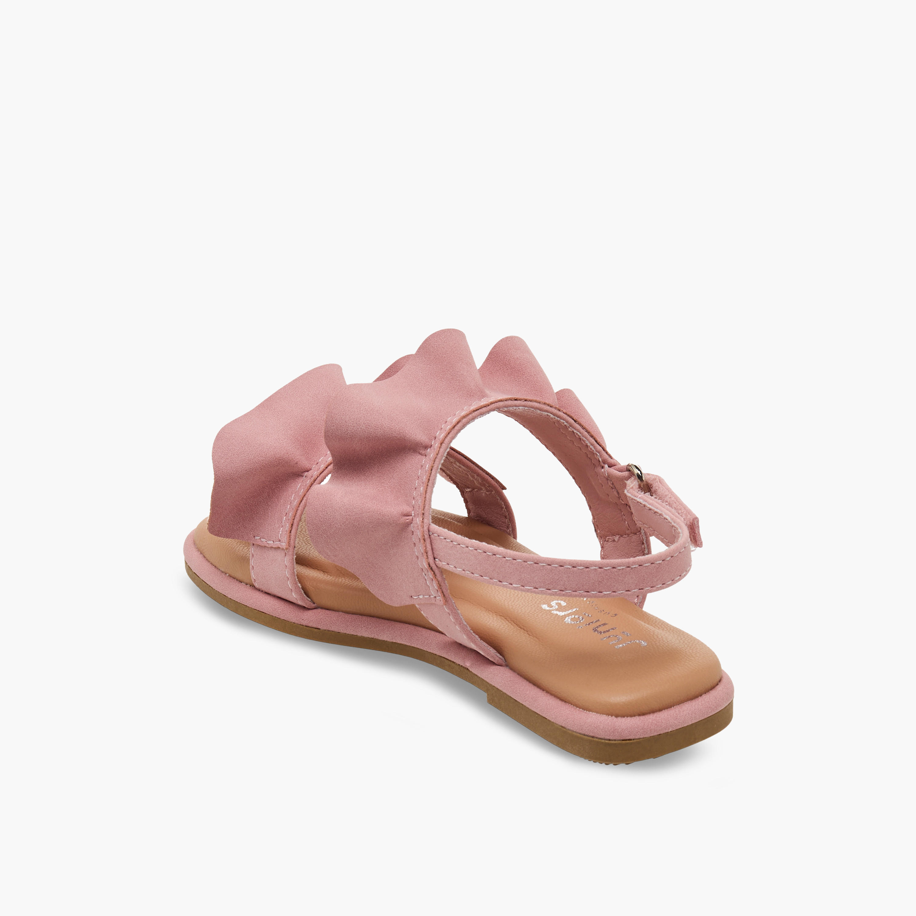 صندل بتصميم كشكش وشريط إغلاق للبنات من جونيورز-girls-shoes-sandals-image-4