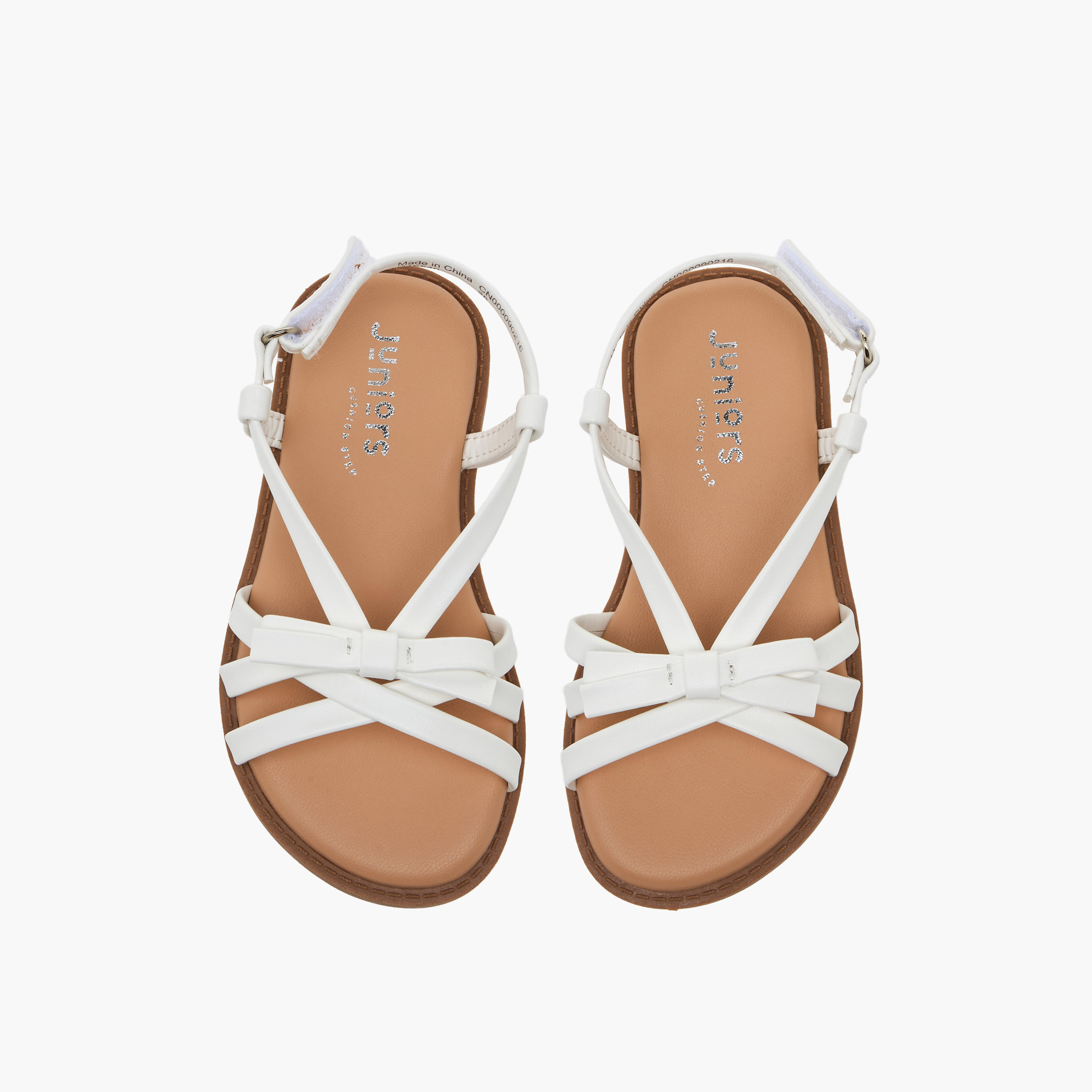 صندل مزين بفيونكة وشريط إغلاق للبنات من جونيورز-girls-shoes-sandals-image-1